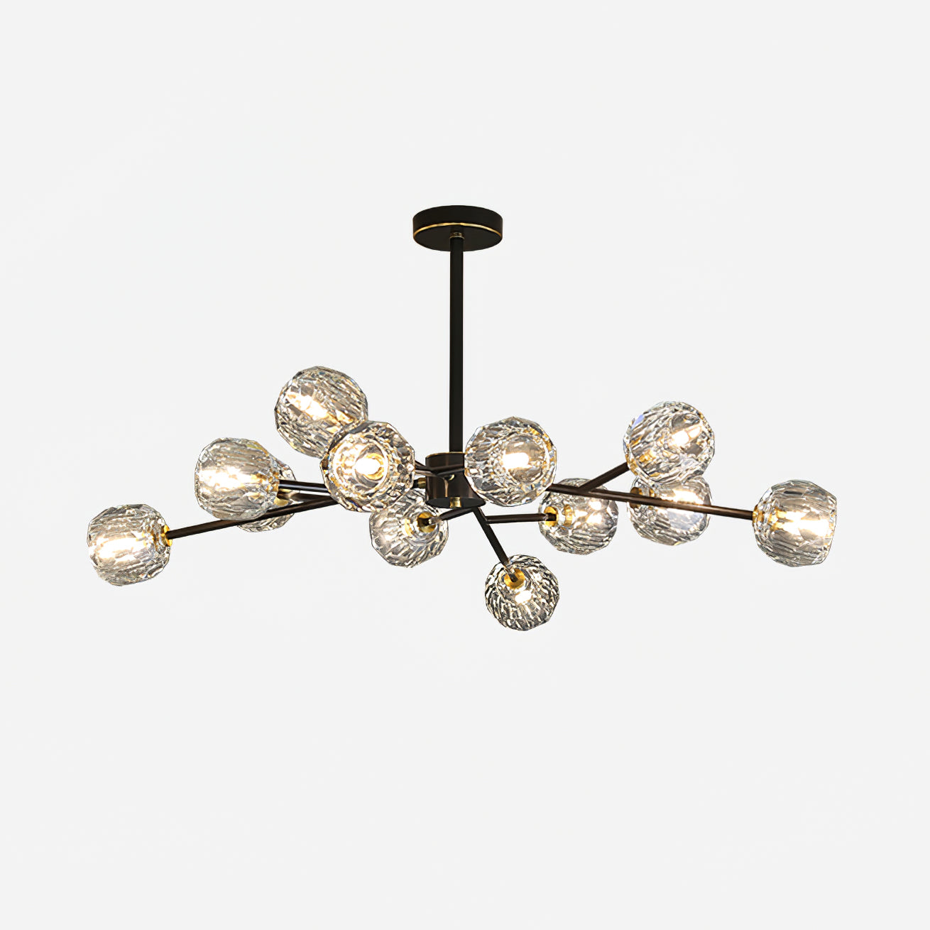 Lustra Pendant Lamp Crystal Ball Brass Cluster - Letslighting