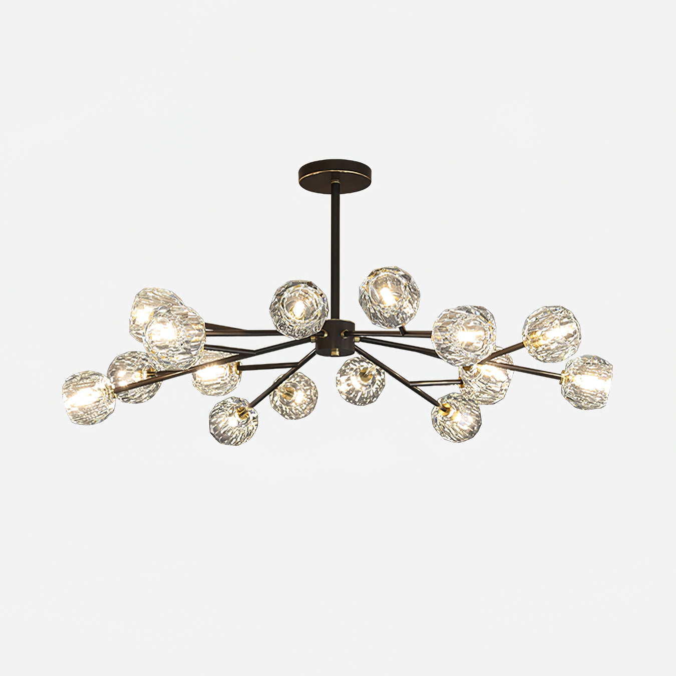 Lustra Pendant Lamp Crystal Ball Brass Cluster - Letslighting