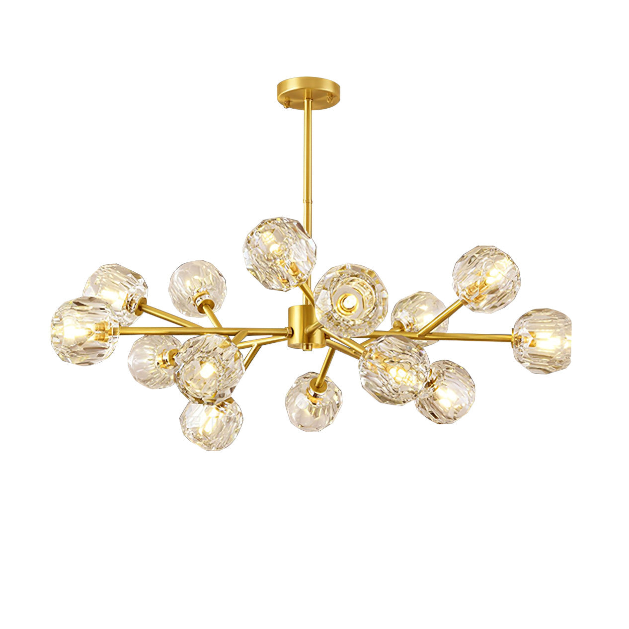 Lustra Pendant Lamp Crystal Ball Brass Cluster - Letslighting