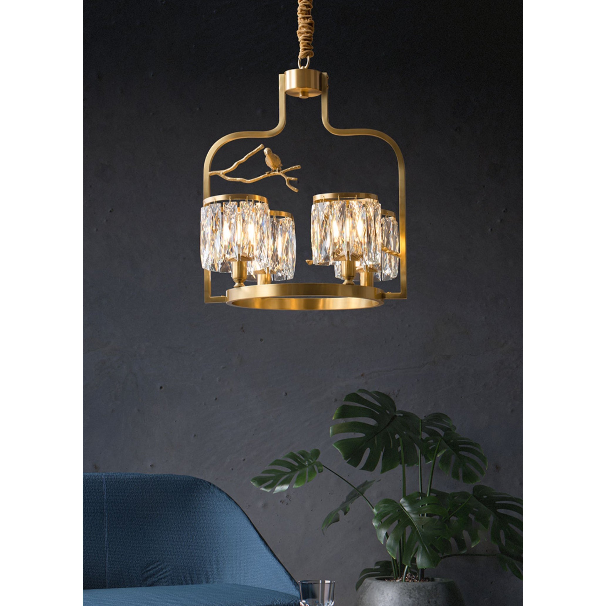 Zephyr Individual Creativity Bird Brass Crystal Chandelier - Letslighting