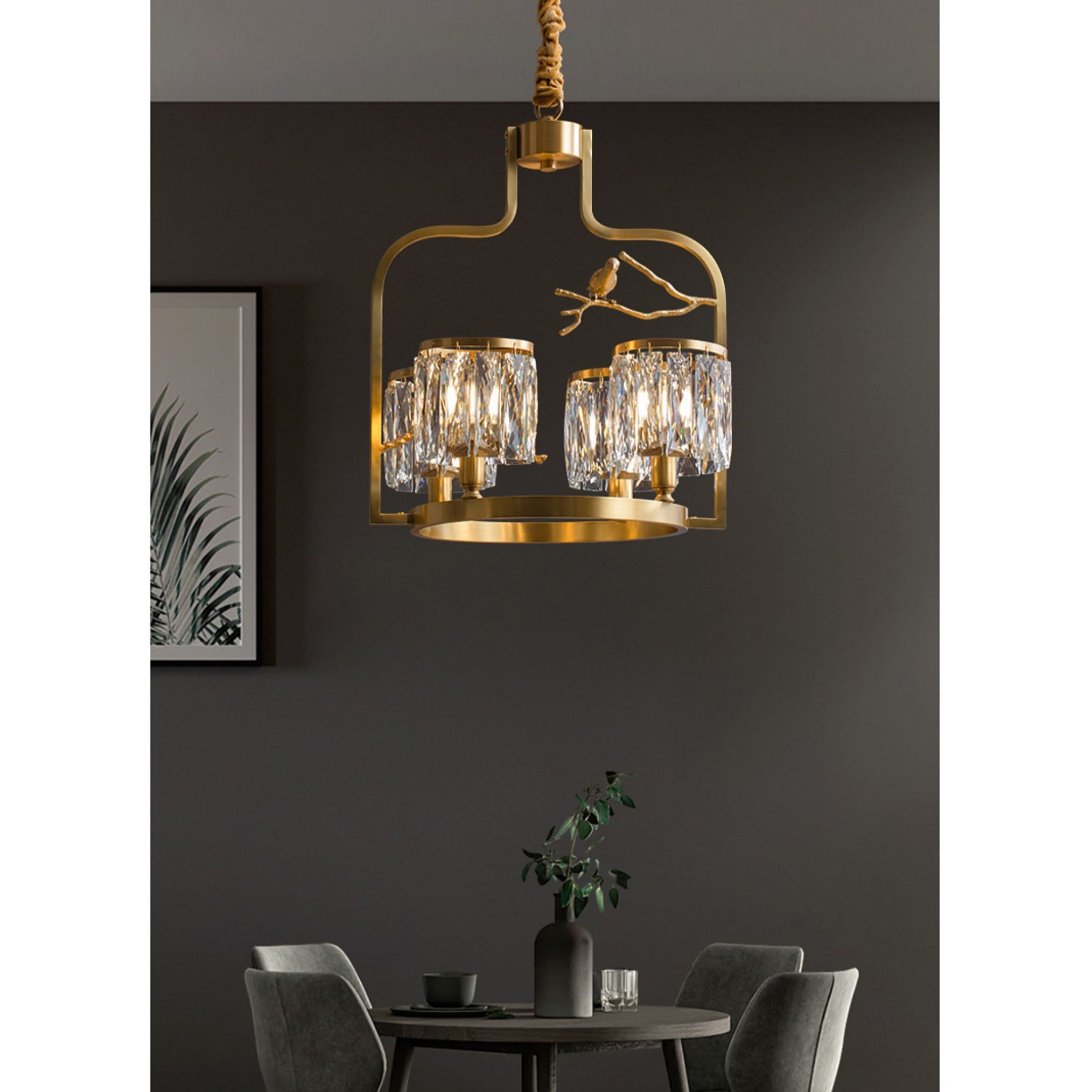 Zephyr Individual Creativity Bird Brass Crystal Chandelier - Letslighting