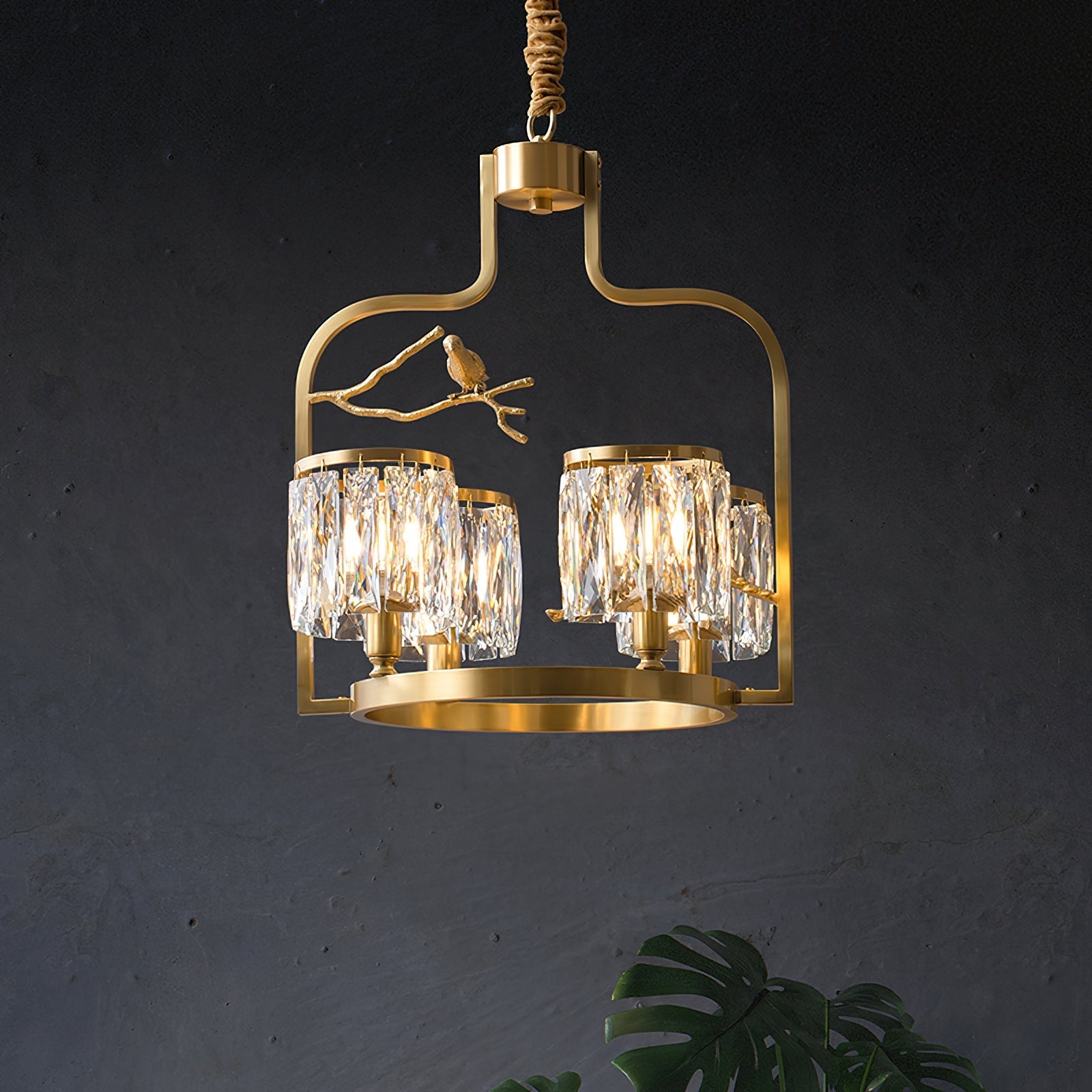 Zephyr Individual Creativity Bird Brass Crystal Chandelier - Letslighting