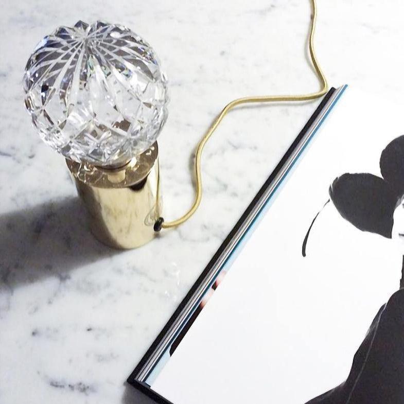 Lyrician Brass Glass Industrial Table Lamp - Letslighting