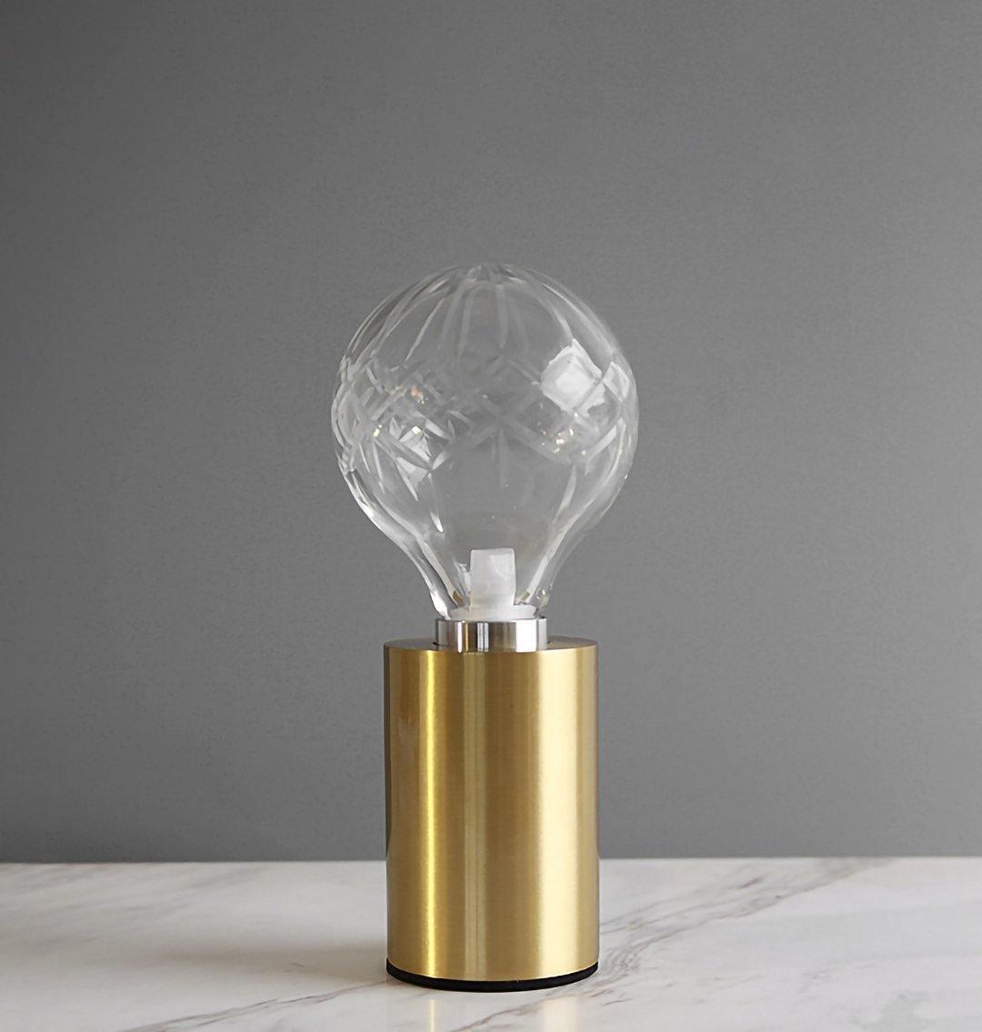 Lyrician Brass Glass Industrial Table Lamp - Letslighting