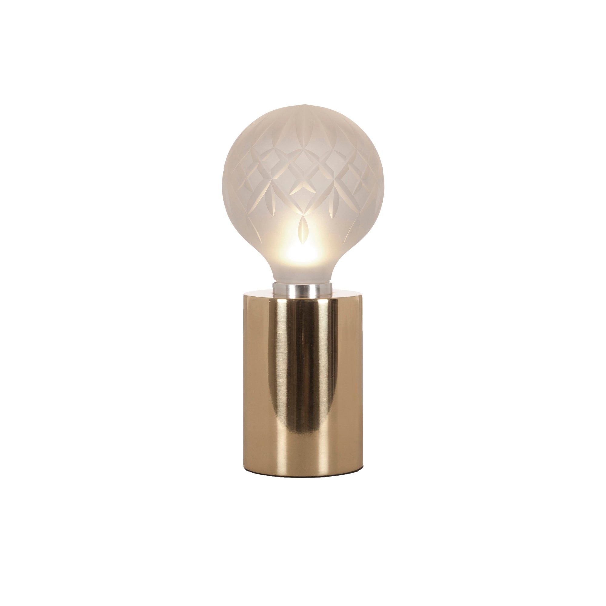 Lyrician Brass Glass Industrial Table Lamp - Letslighting