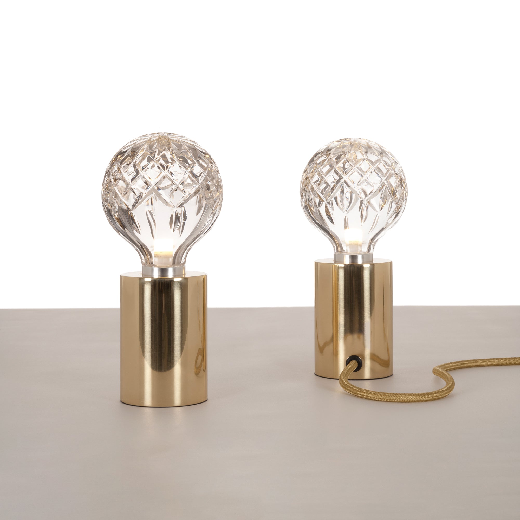 Lyrician Brass Glass Industrial Table Lamp - Letslighting