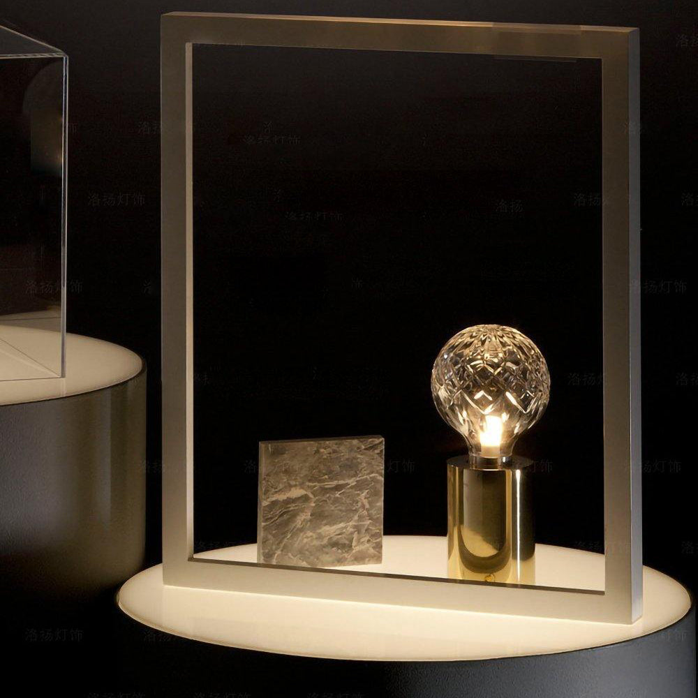 Lyrician Brass Glass Industrial Table Lamp - Letslighting