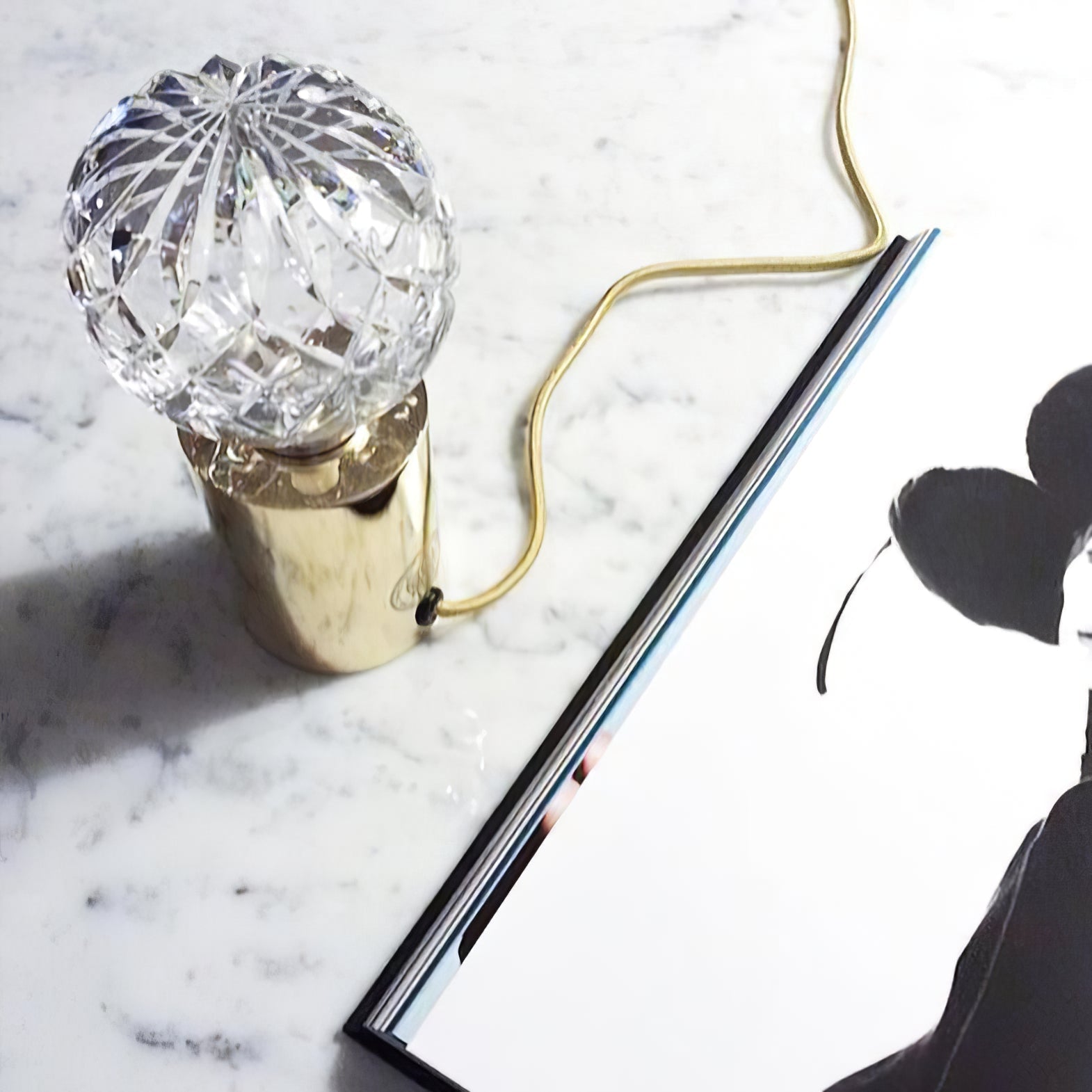 Lyrician Brass Glass Industrial Table Lamp - Letslighting