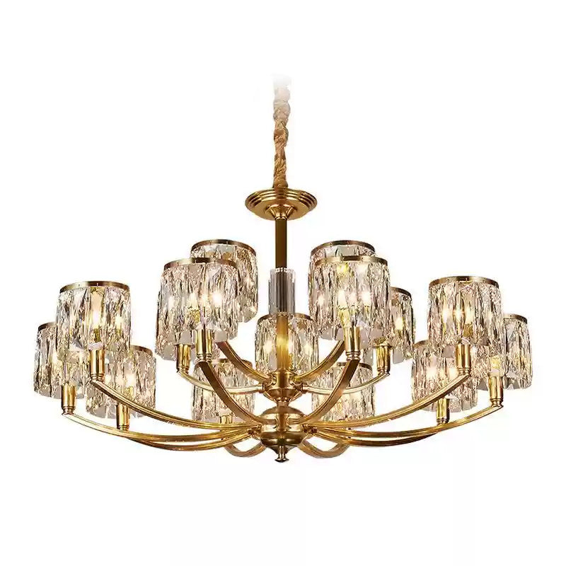 Amber Individual Creativity Column Brass Crystal Chandelier - Letslighting