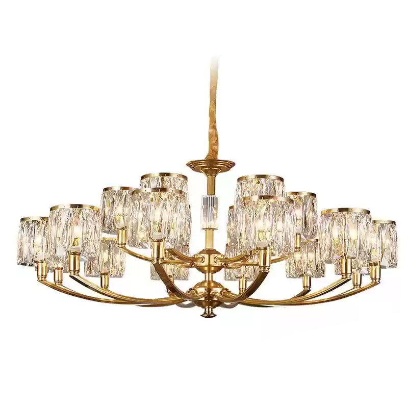 Amber Individual Creativity Column Brass Crystal Chandelier - Letslighting
