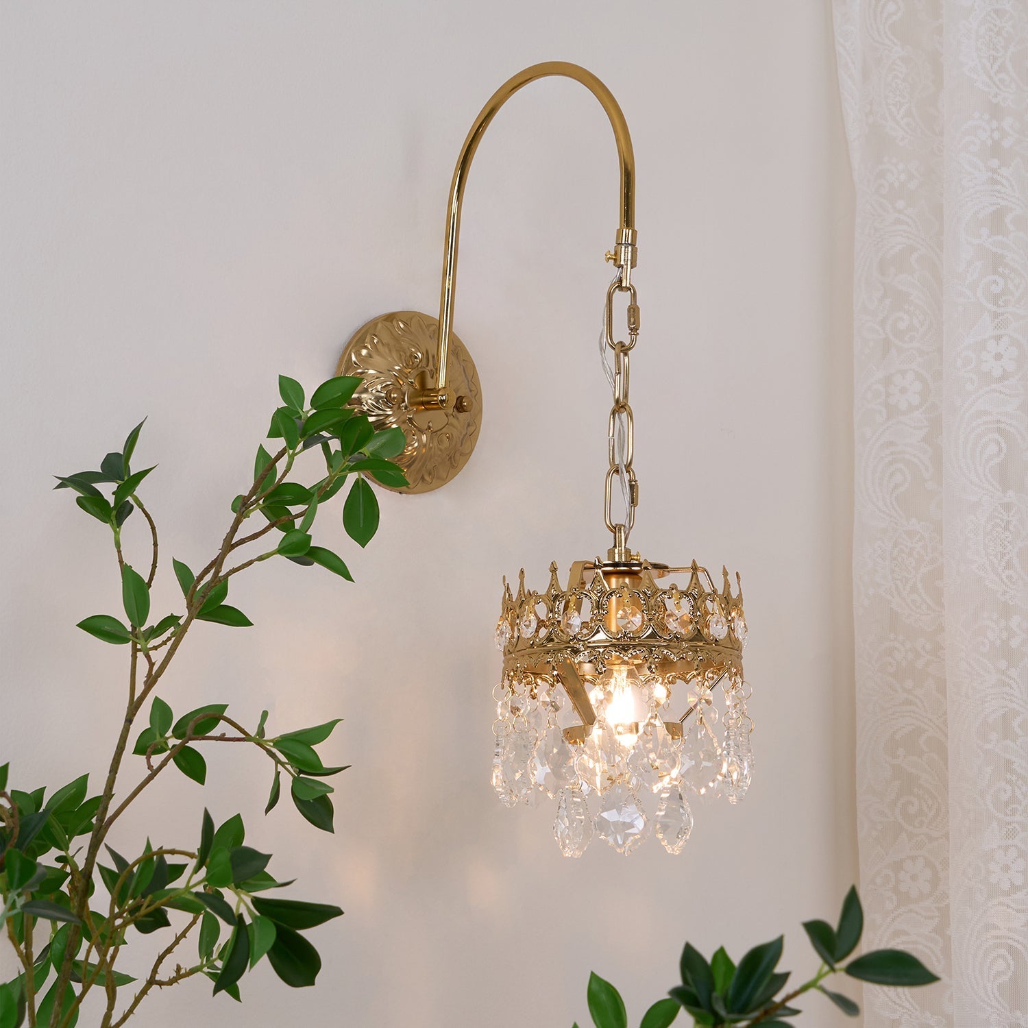 Ivmarila Nordic Art Crown Crystal Sconce Wall lamp - Letslighting