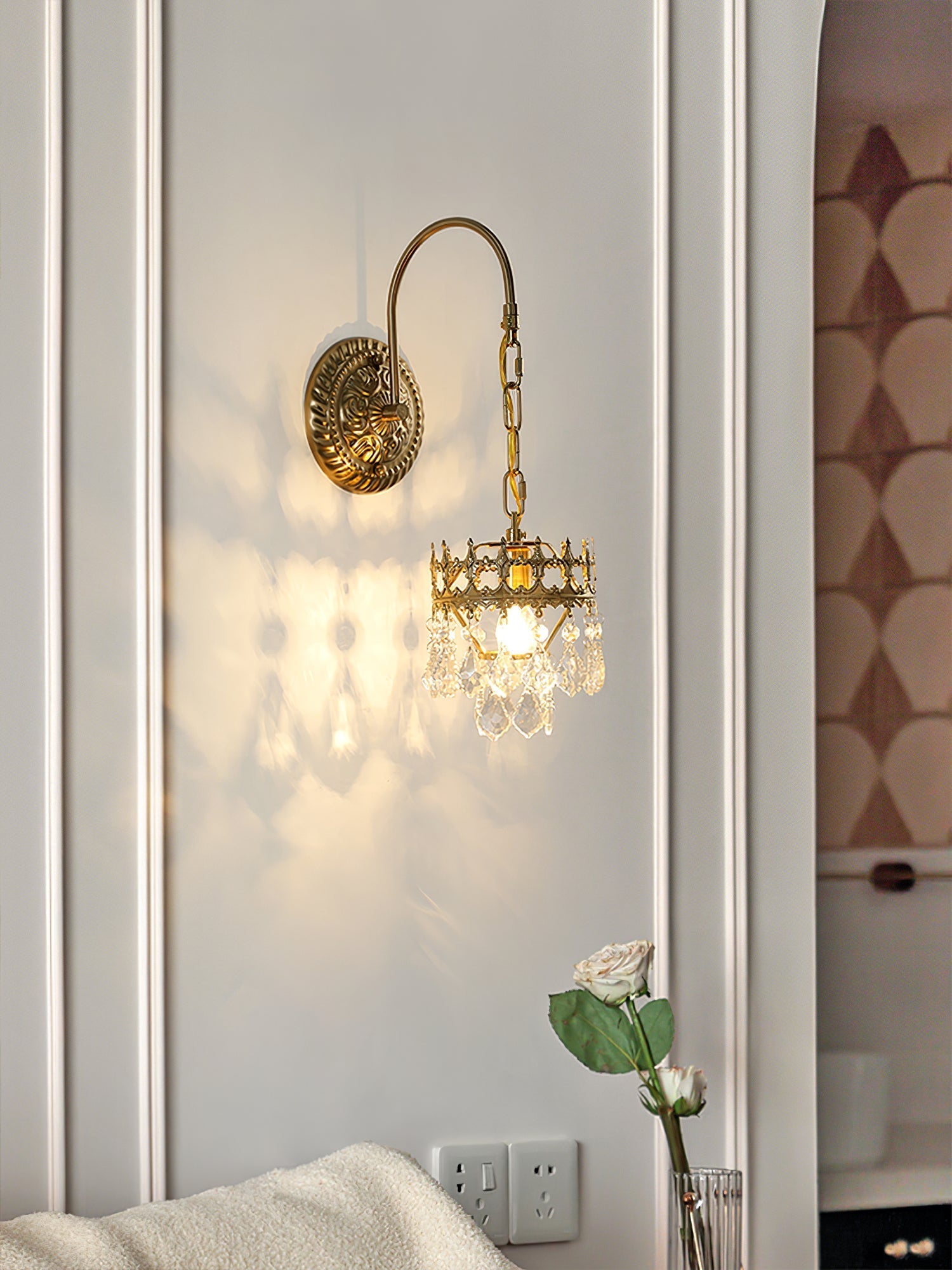 Ivmarila Nordic Art Crown Crystal Sconce Wall lamp - Letslighting