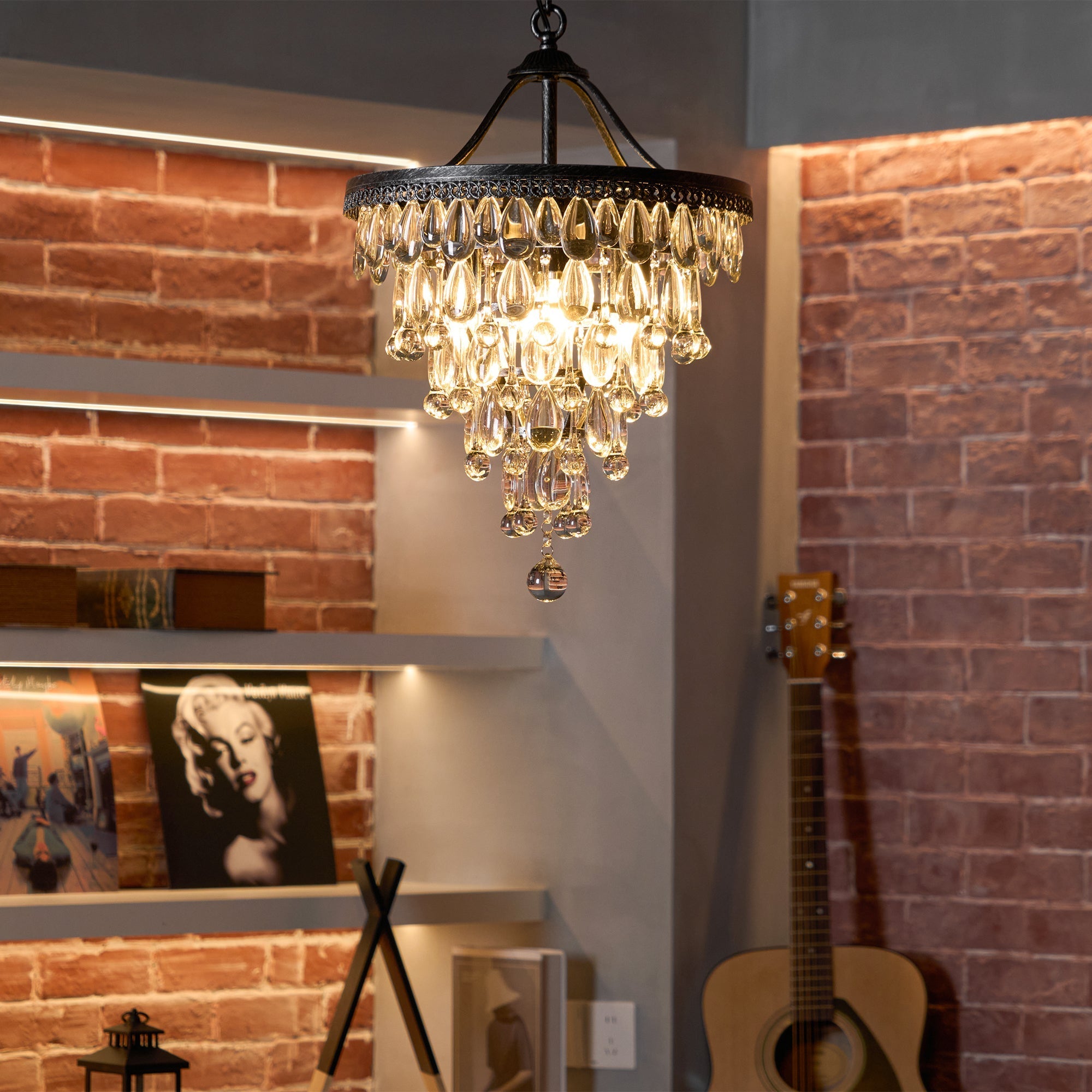 Blink Unique Inverted Pyramid Crystal Chandelier - Letslighting