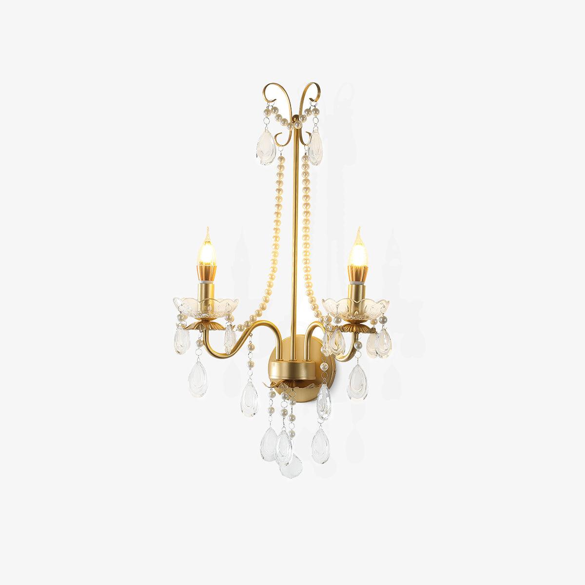 Nydoraris Elegance Pearl Chain Crystal Wall Lamp - Letslighting
