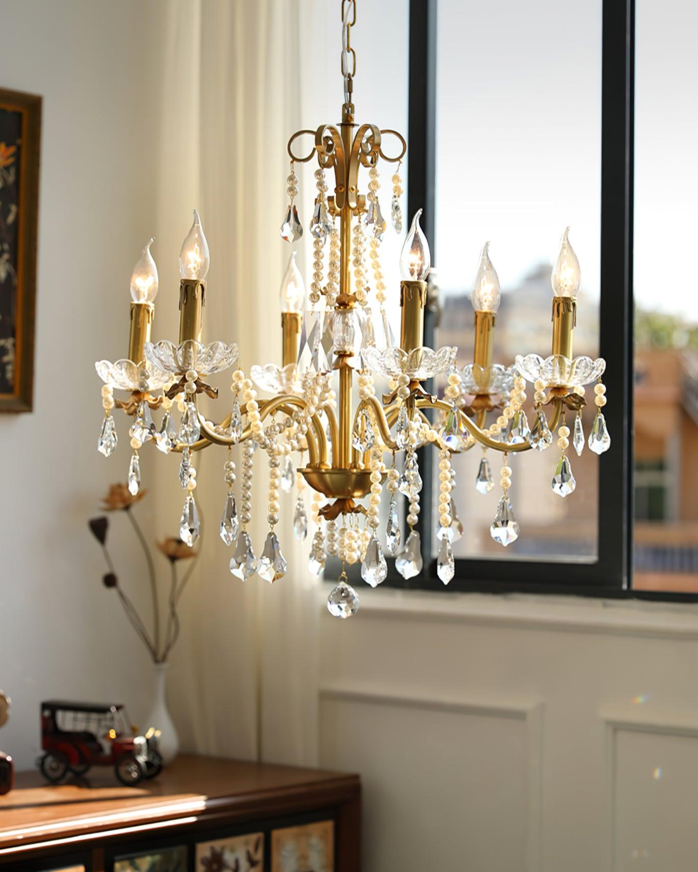Lustra Chandelier Crystal Pearl - Letslighting