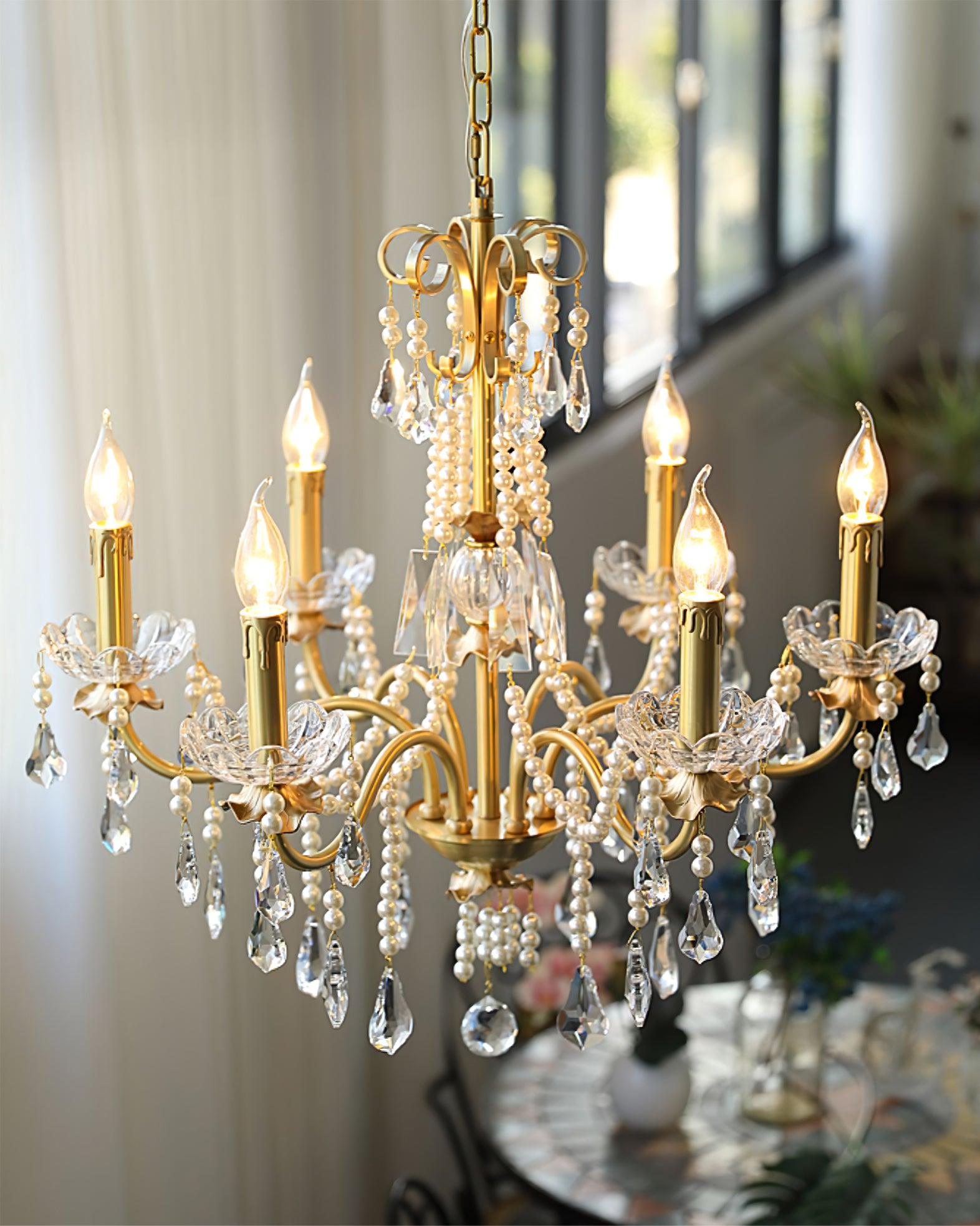 Lustra Chandelier Crystal Pearl - Letslighting