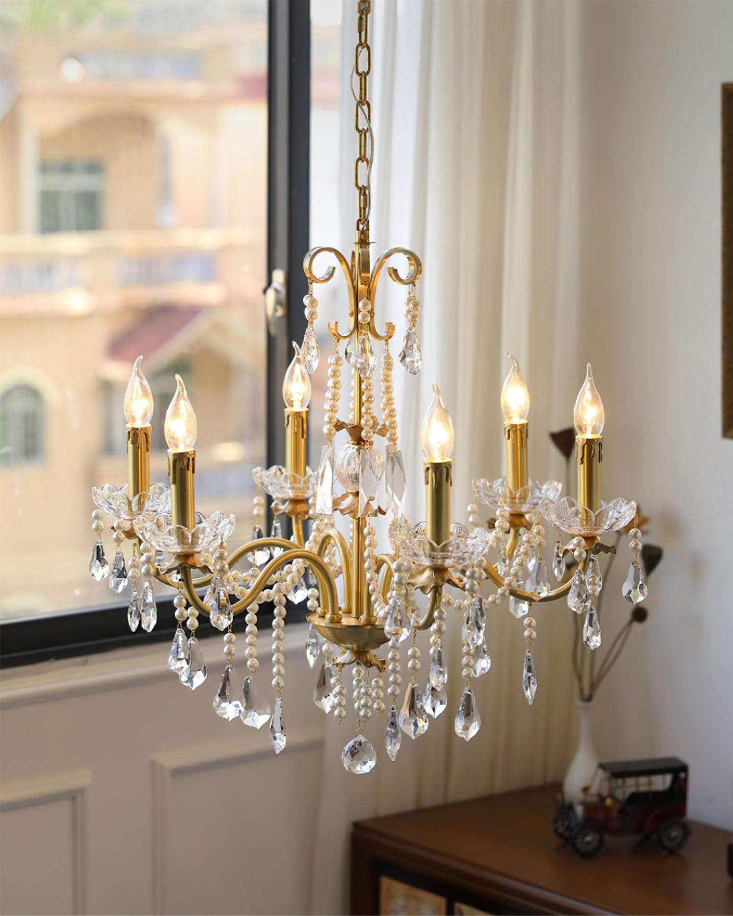 Lustra Chandelier Crystal Pearl - Letslighting