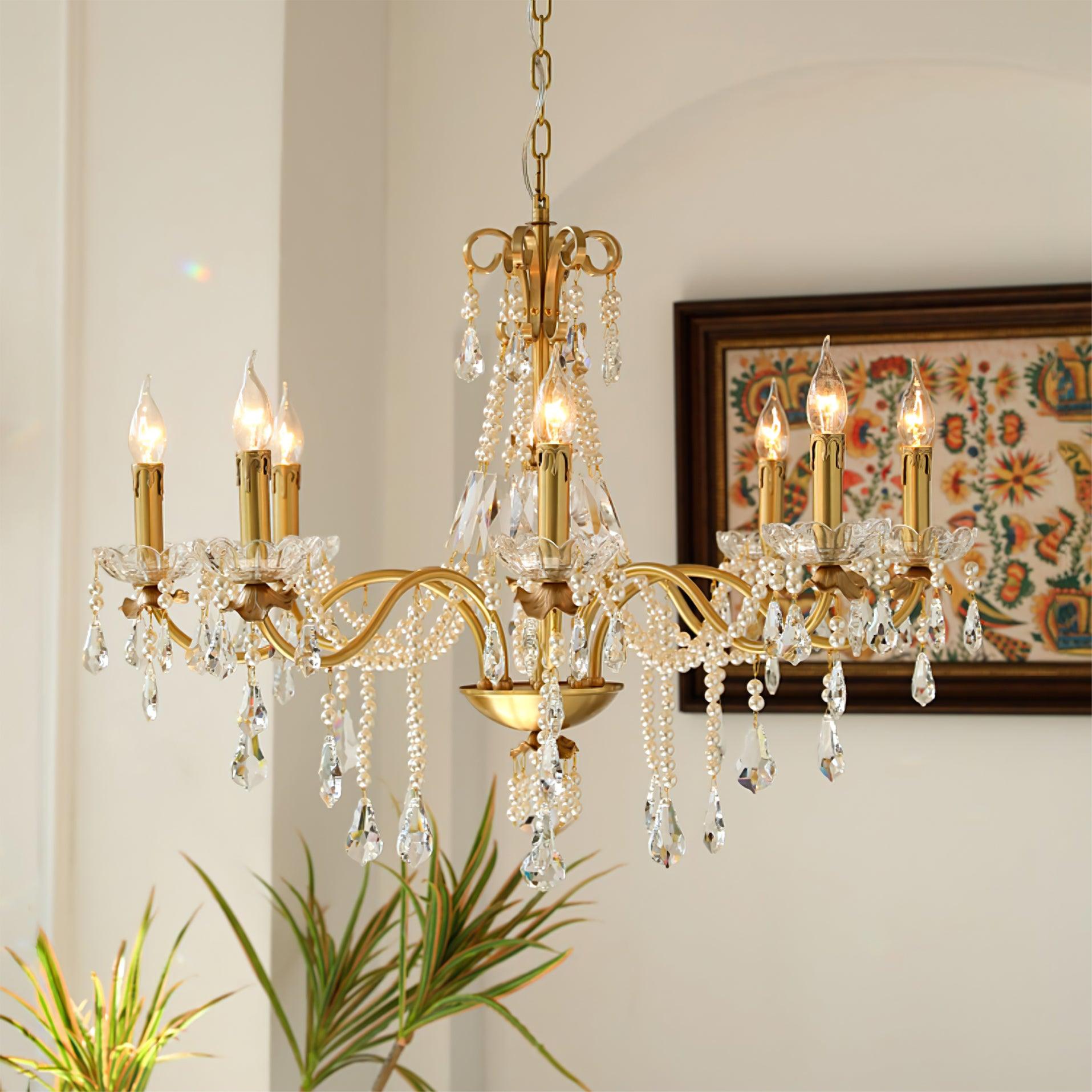 Lustra Chandelier Crystal Pearl - Letslighting