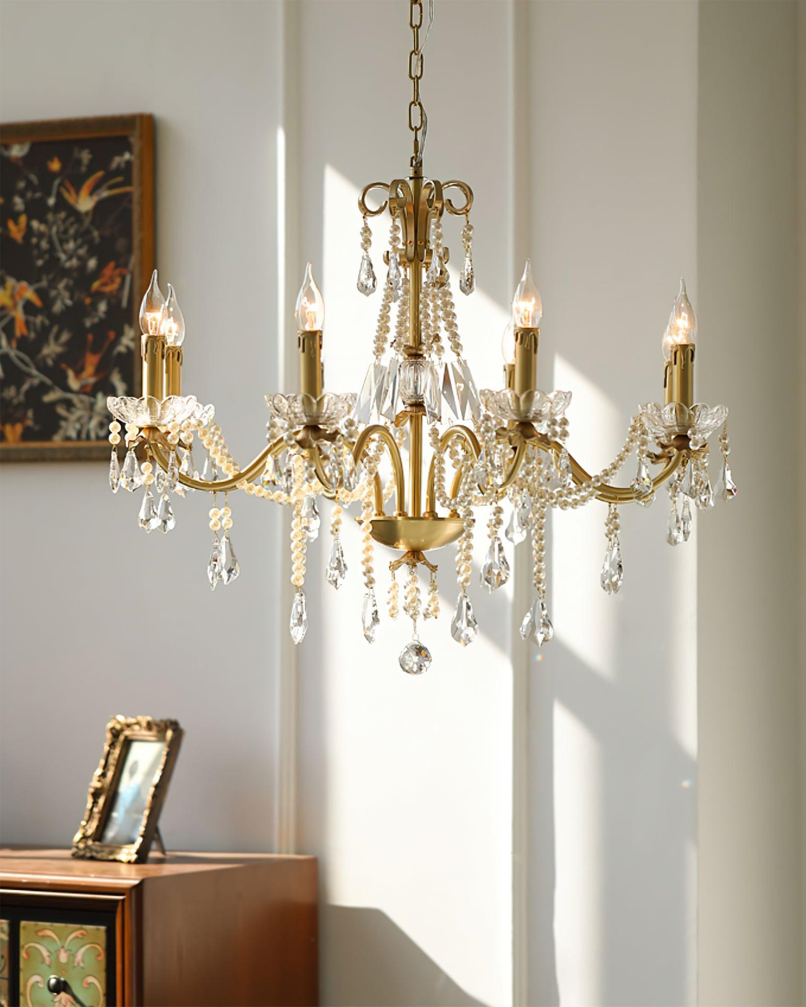 Lustra Chandelier Crystal Pearl - Letslighting