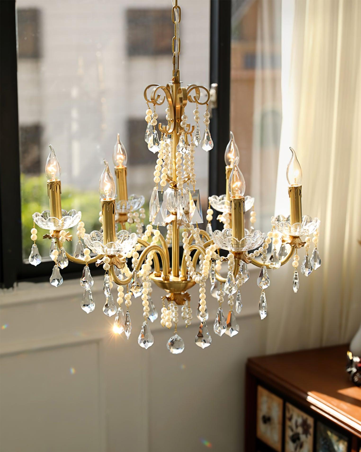 Lustra Chandelier Crystal Pearl - Letslighting