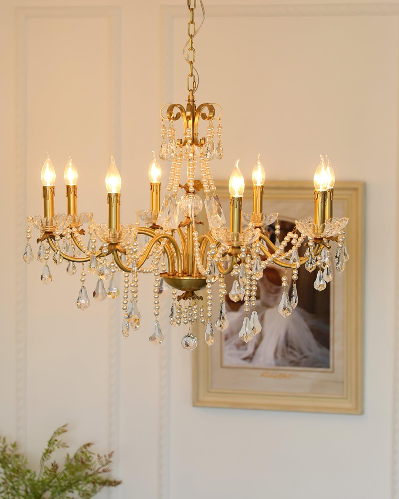 Lustra Chandelier Crystal Pearl - Letslighting