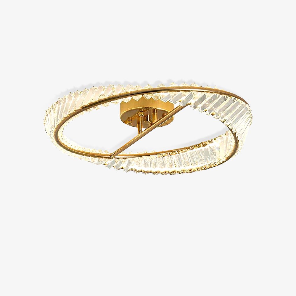 Lustra Ceiling Light Crystal Rings Stainless Steel - Letslighting