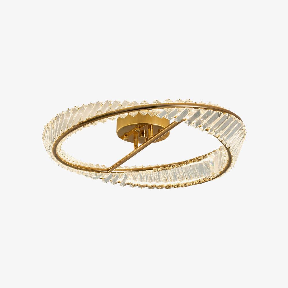 Lustra Ceiling Light Crystal Rings Stainless Steel - Letslighting