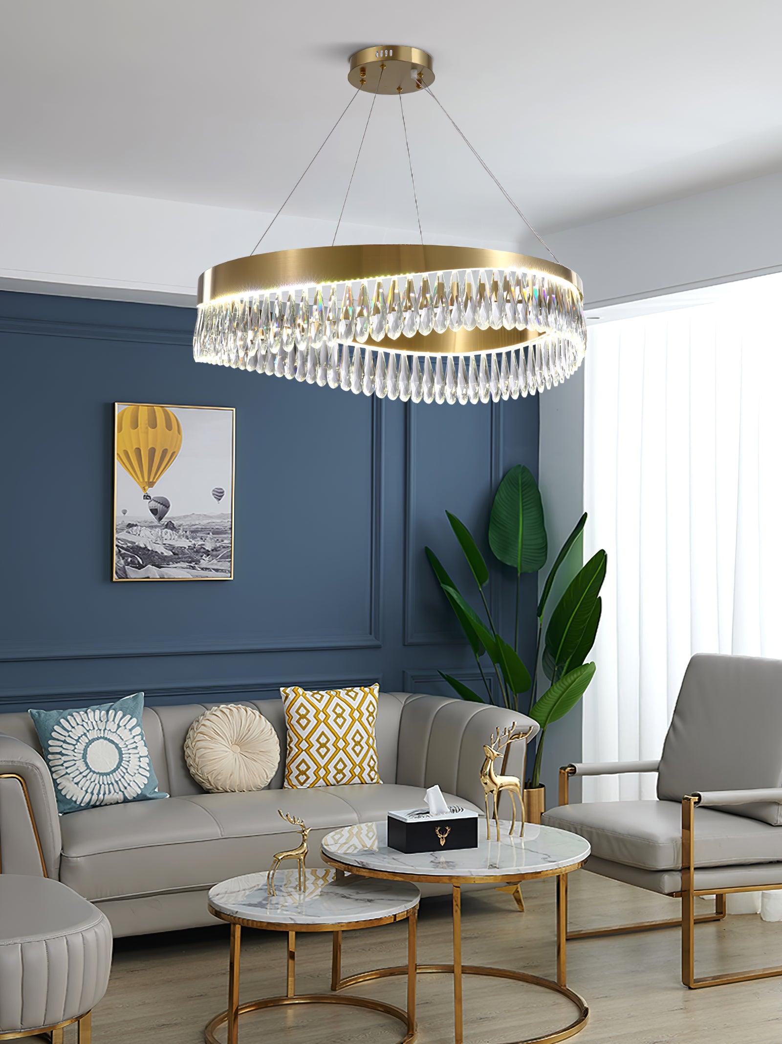 Lustra Chandelier Crystal Ring LED Polished - Letslighting