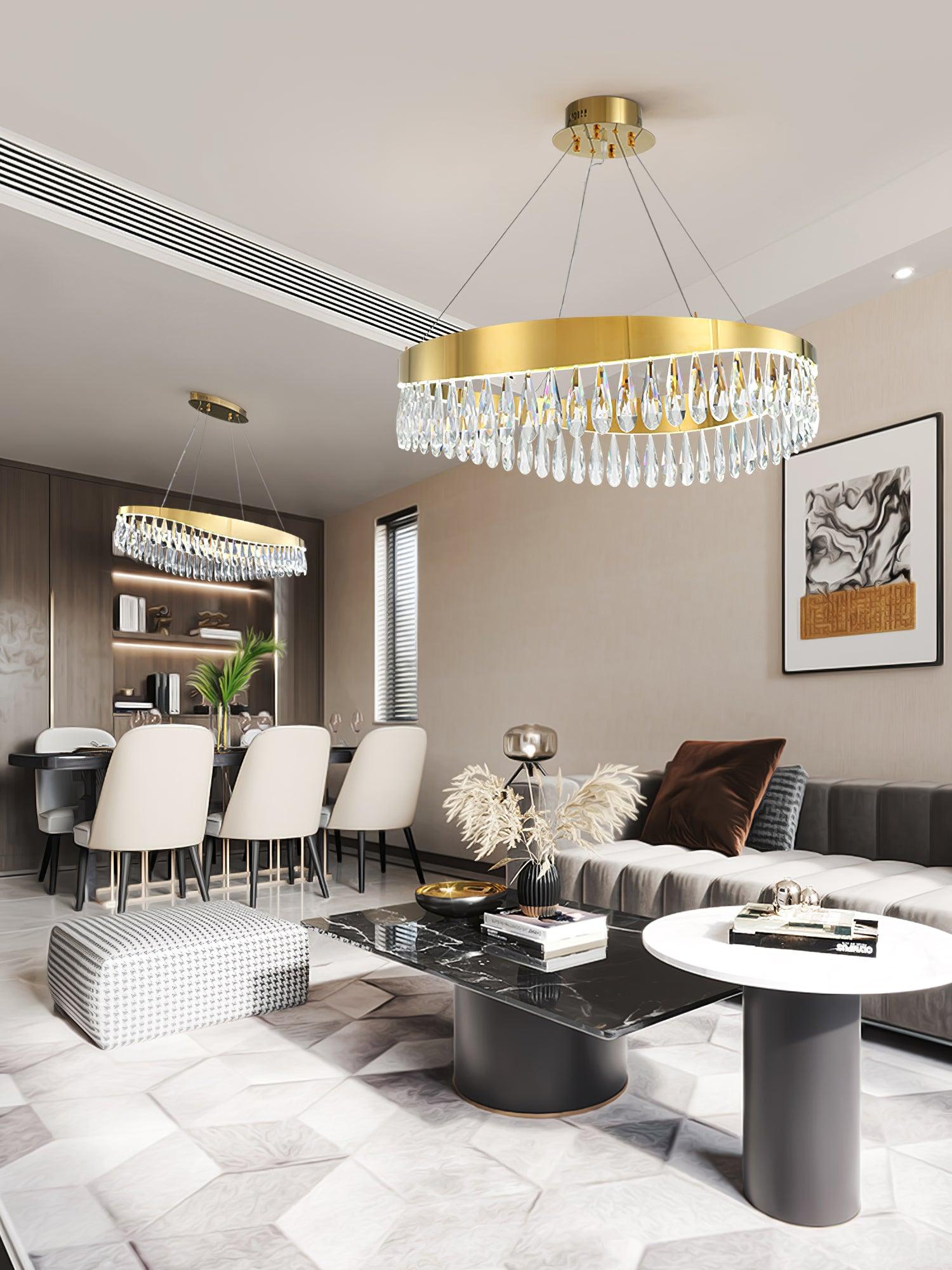 Lustra Chandelier Crystal Ring LED Polished - Letslighting