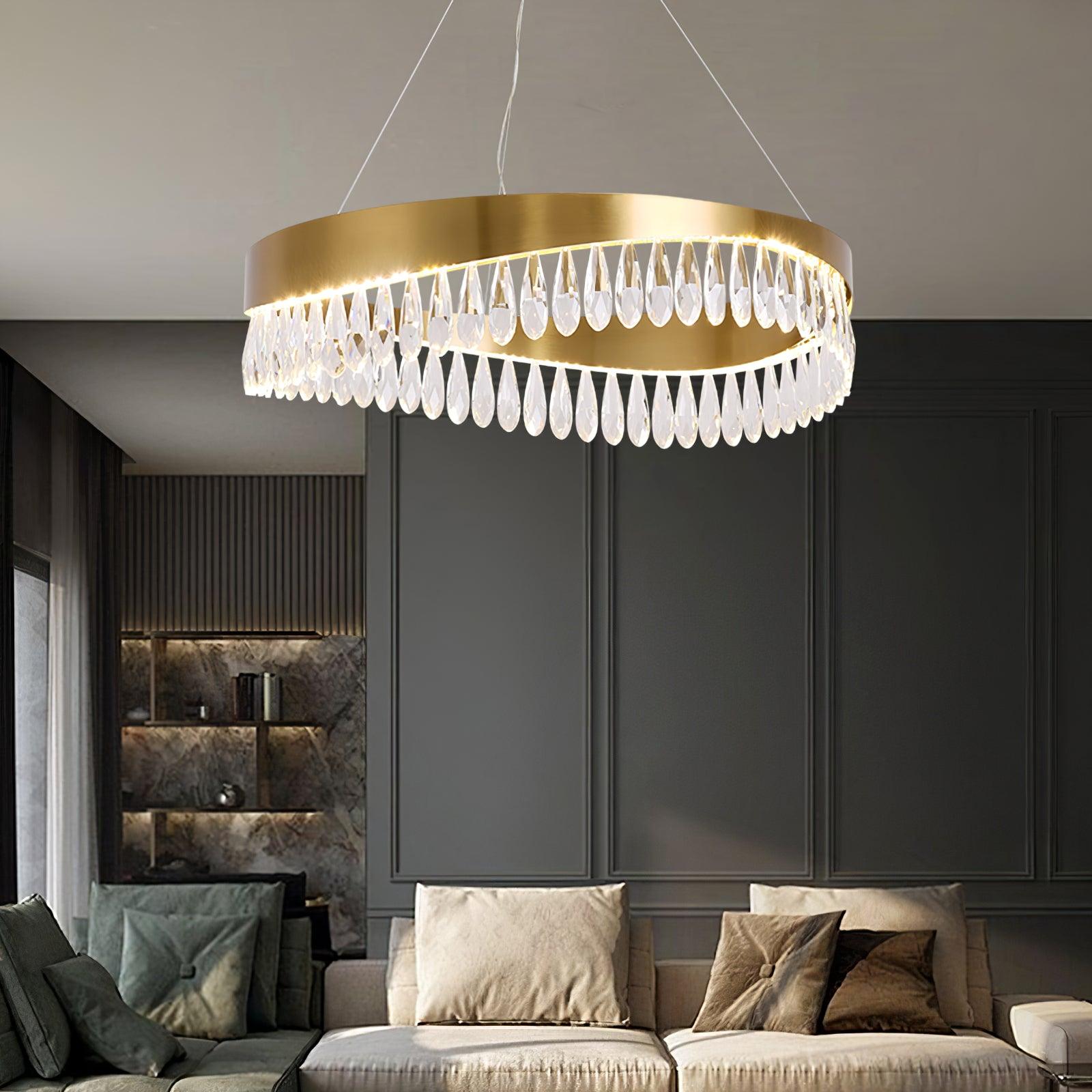 Lustra Chandelier Crystal Ring LED Polished - Letslighting