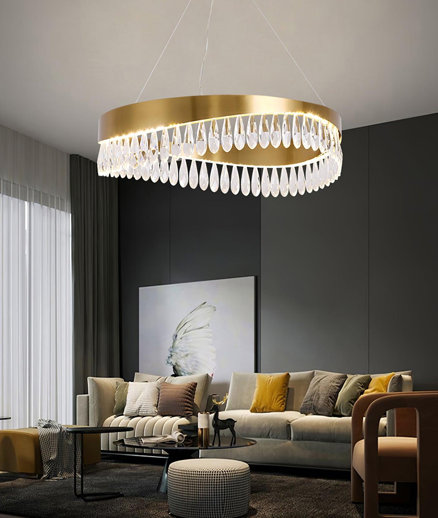Lustra Chandelier Crystal Ring LED Polished - Letslighting