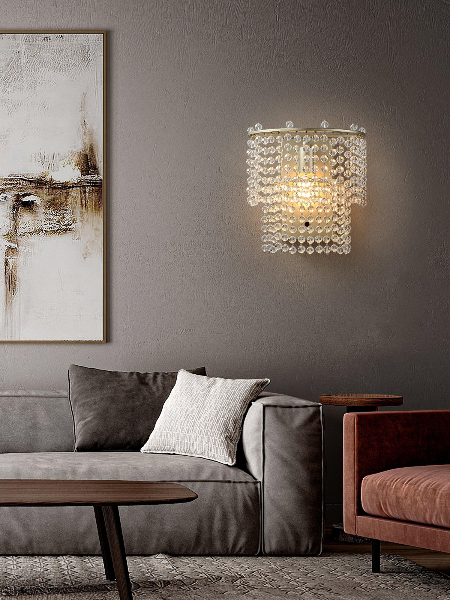 Aurora Crystal Waterfall Wall Light - Letslighting