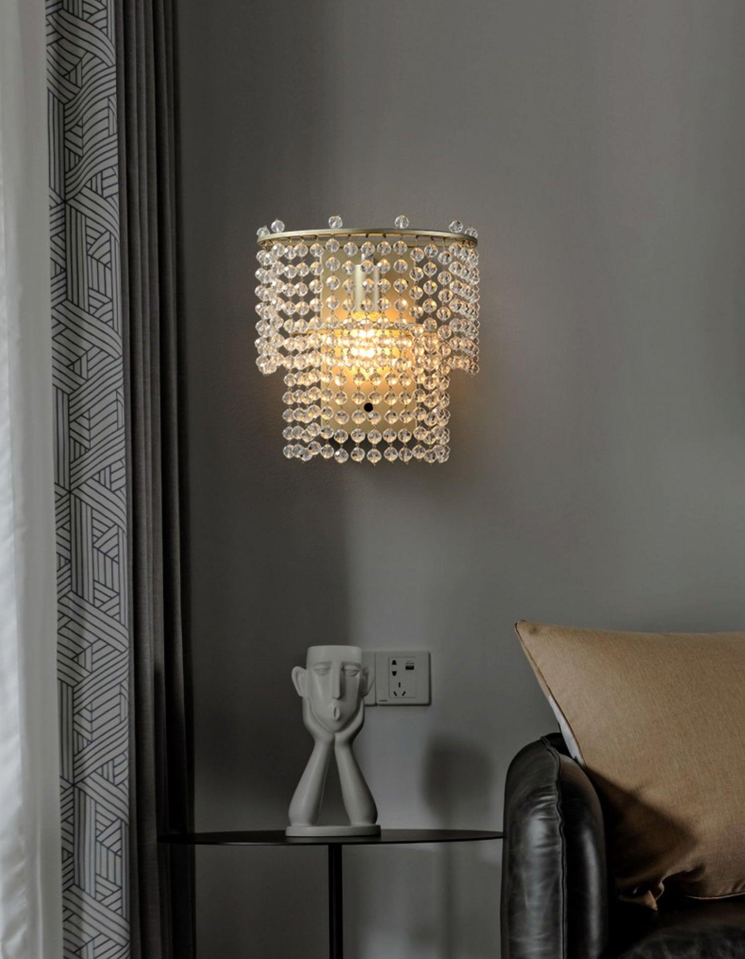 Aurora Crystal Waterfall Wall Light - Letslighting