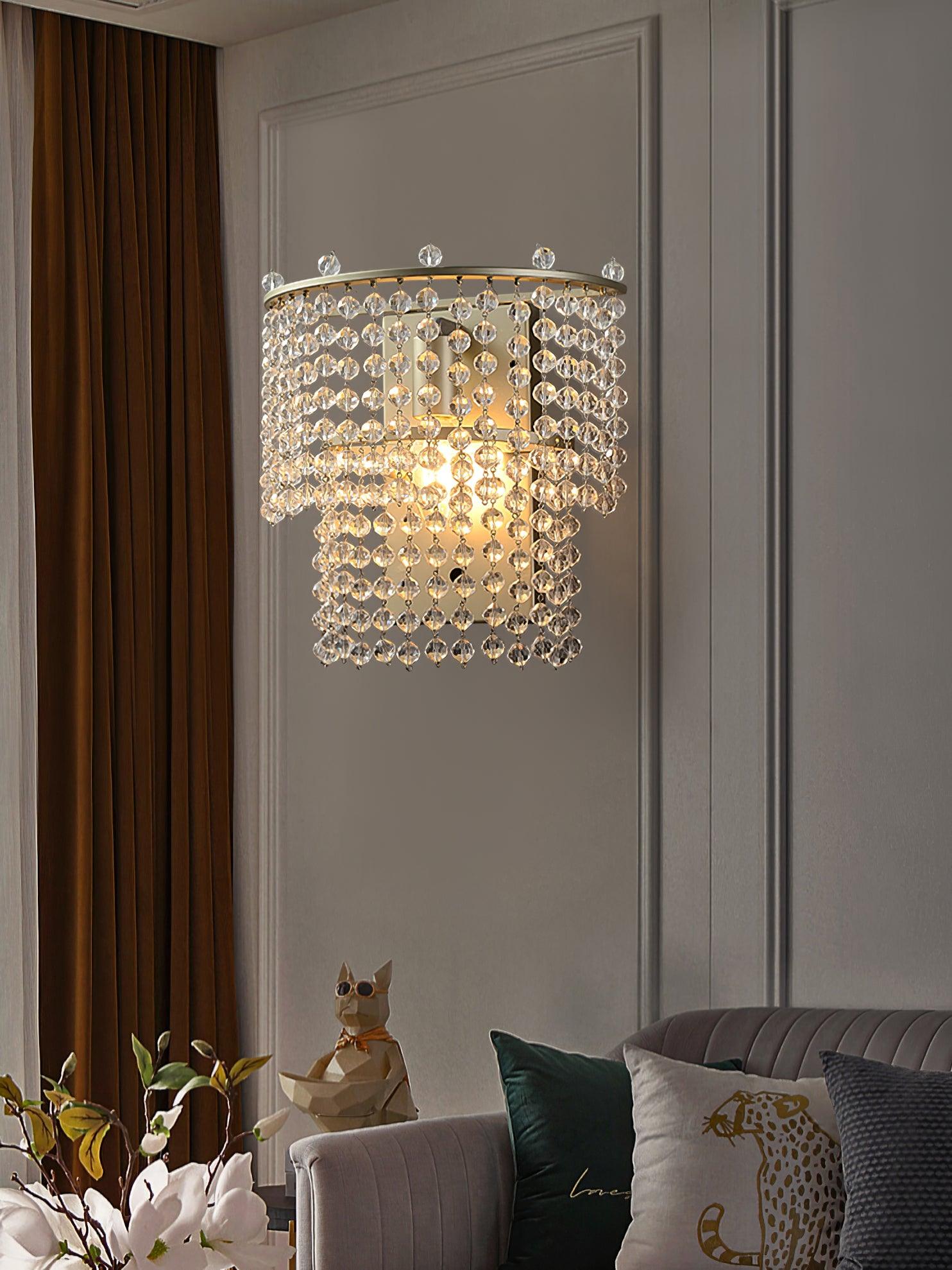 Aurora Crystal Waterfall Wall Light - Letslighting