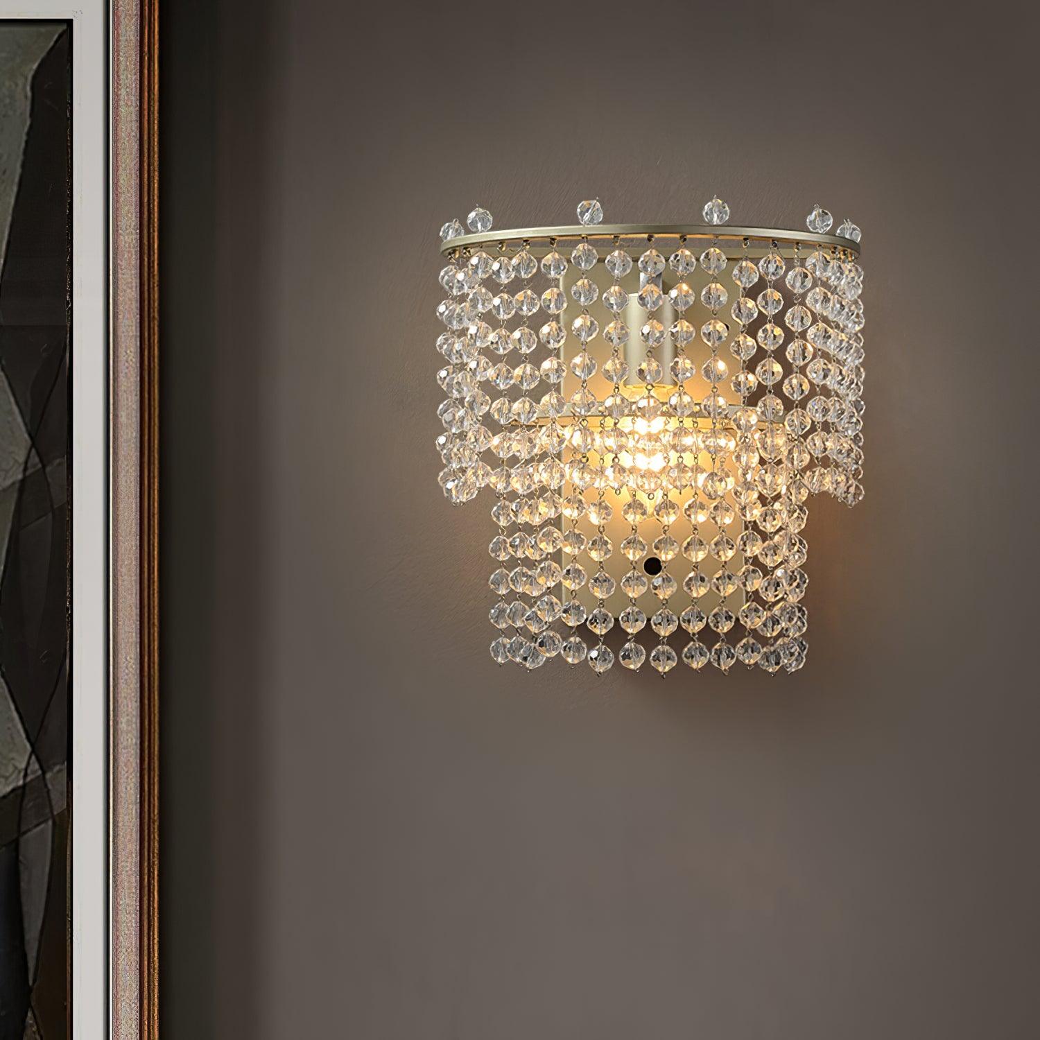 Aurora Crystal Waterfall Wall Light - Letslighting