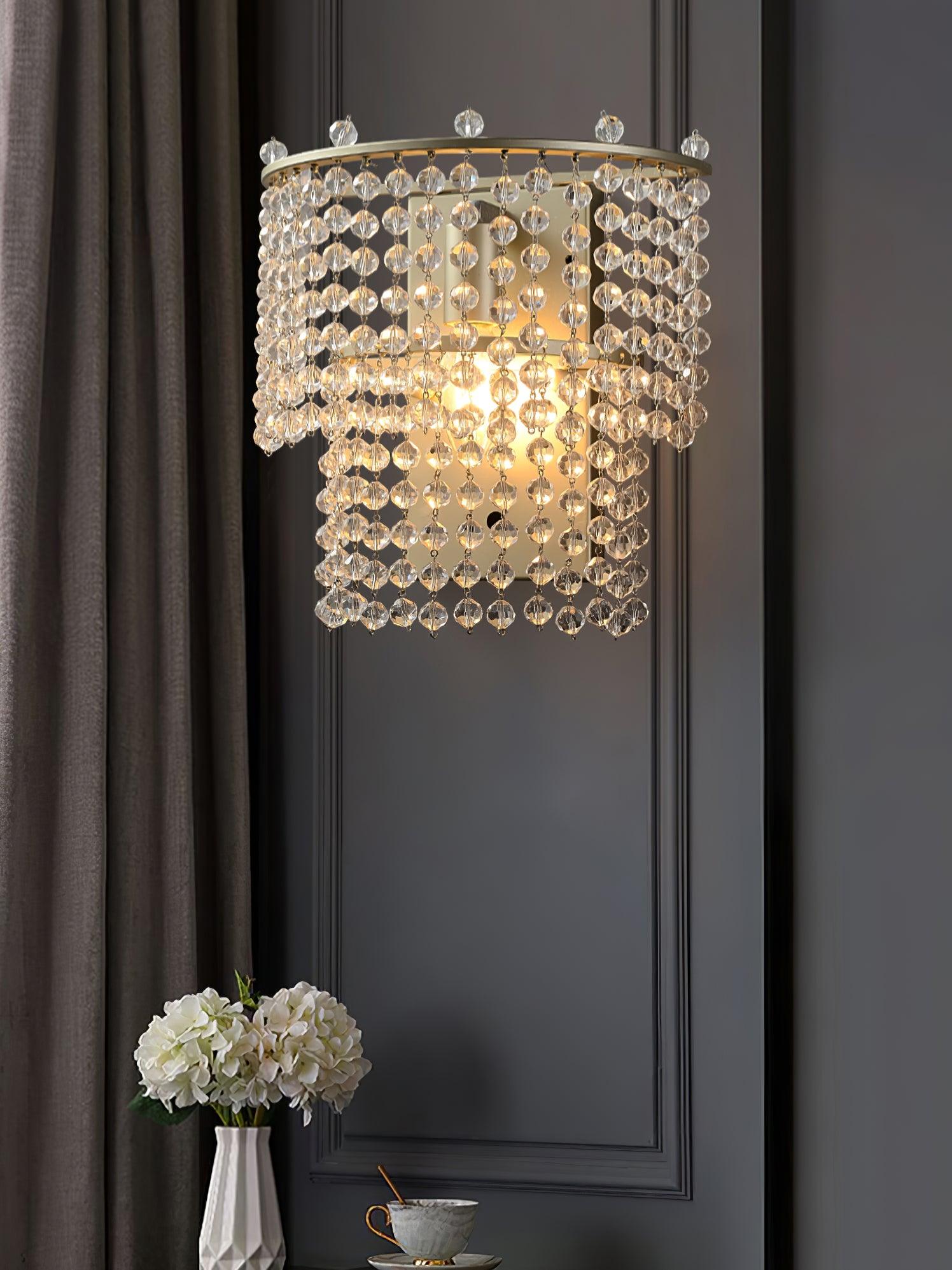 Aurora Crystal Waterfall Wall Light - Letslighting