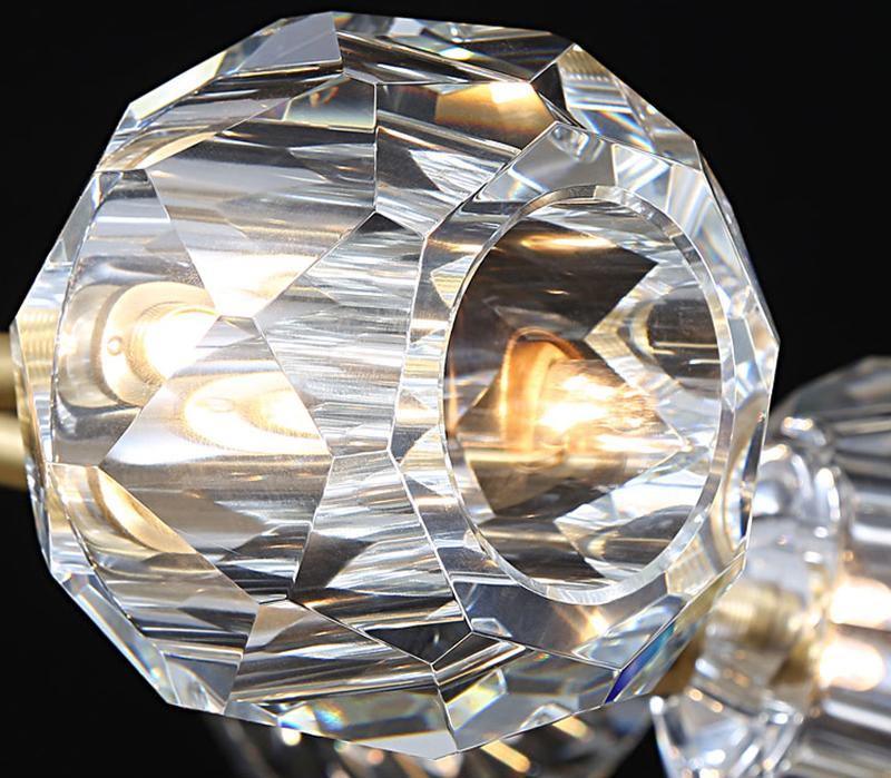 Lustra Pendant Lamp Crystal Ball Brass Cluster - Letslighting