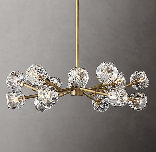 Lustra Pendant Lamp Crystal Ball Brass Cluster - Letslighting