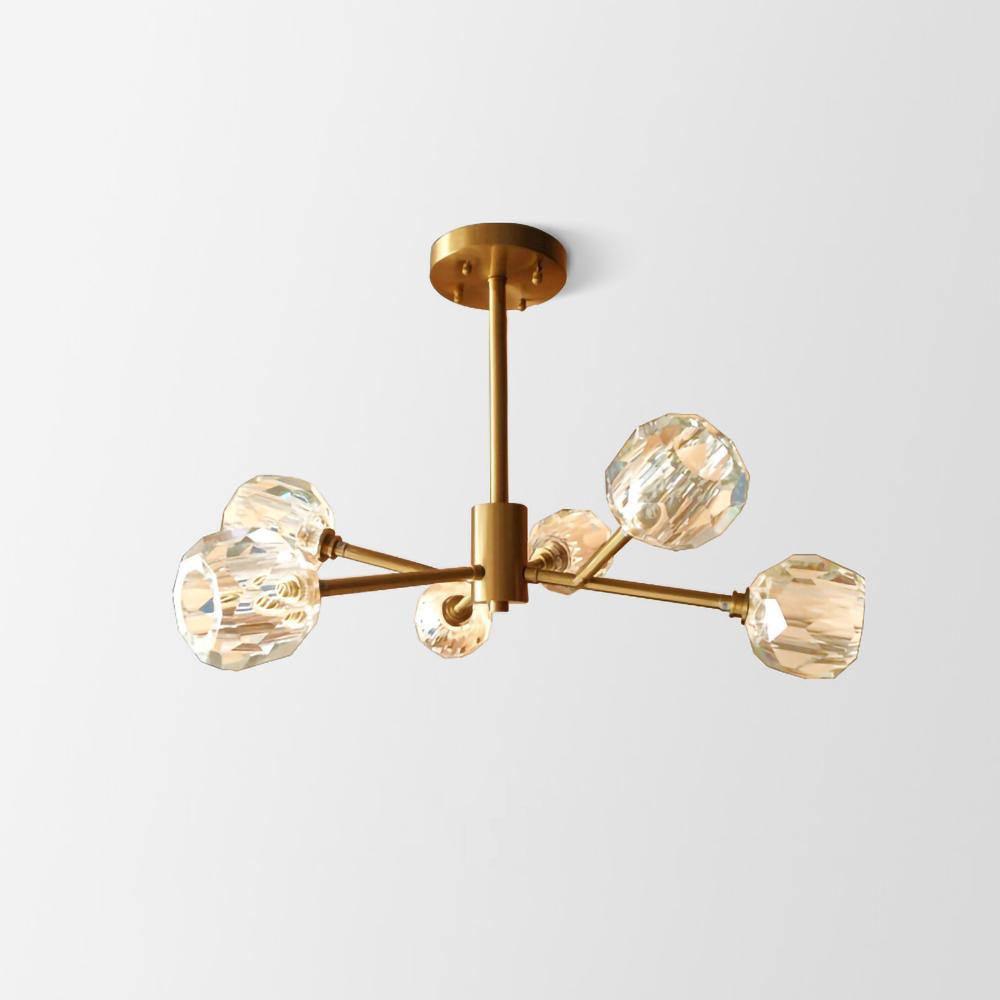 Lustra Pendant Lamp Crystal Ball Brass Cluster - Letslighting