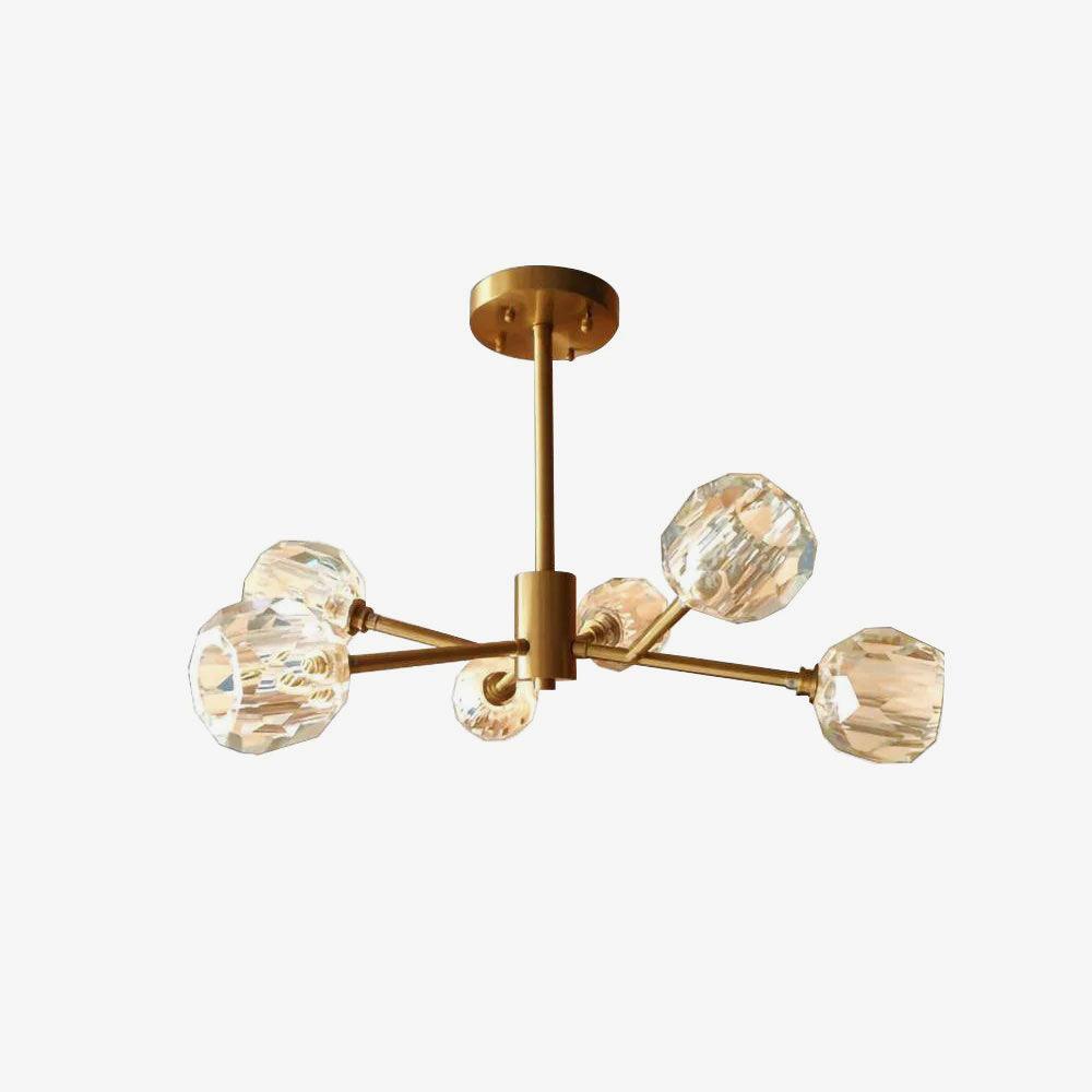 Lustra Pendant Lamp Crystal Ball Brass Cluster - Letslighting