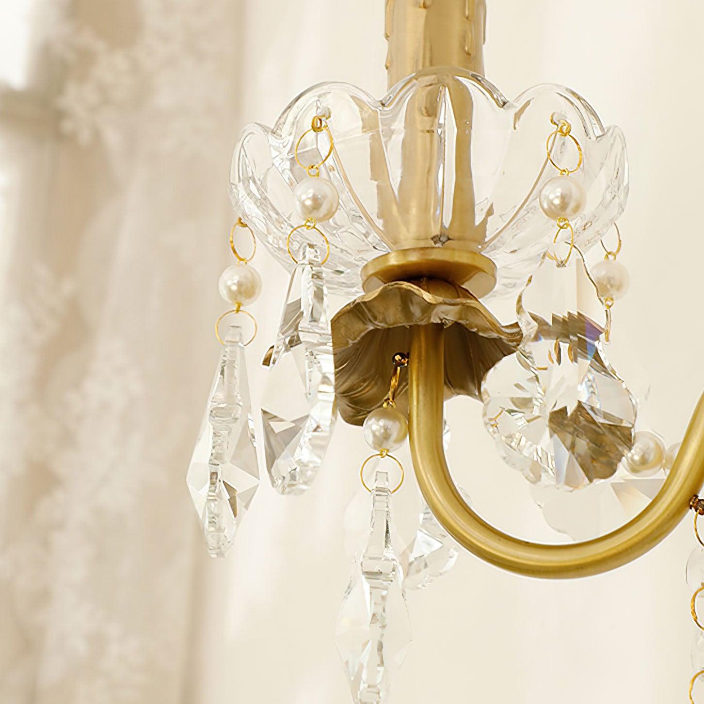 Nydoraris Elegance Pearl Chain Crystal Wall Lamp - Letslighting