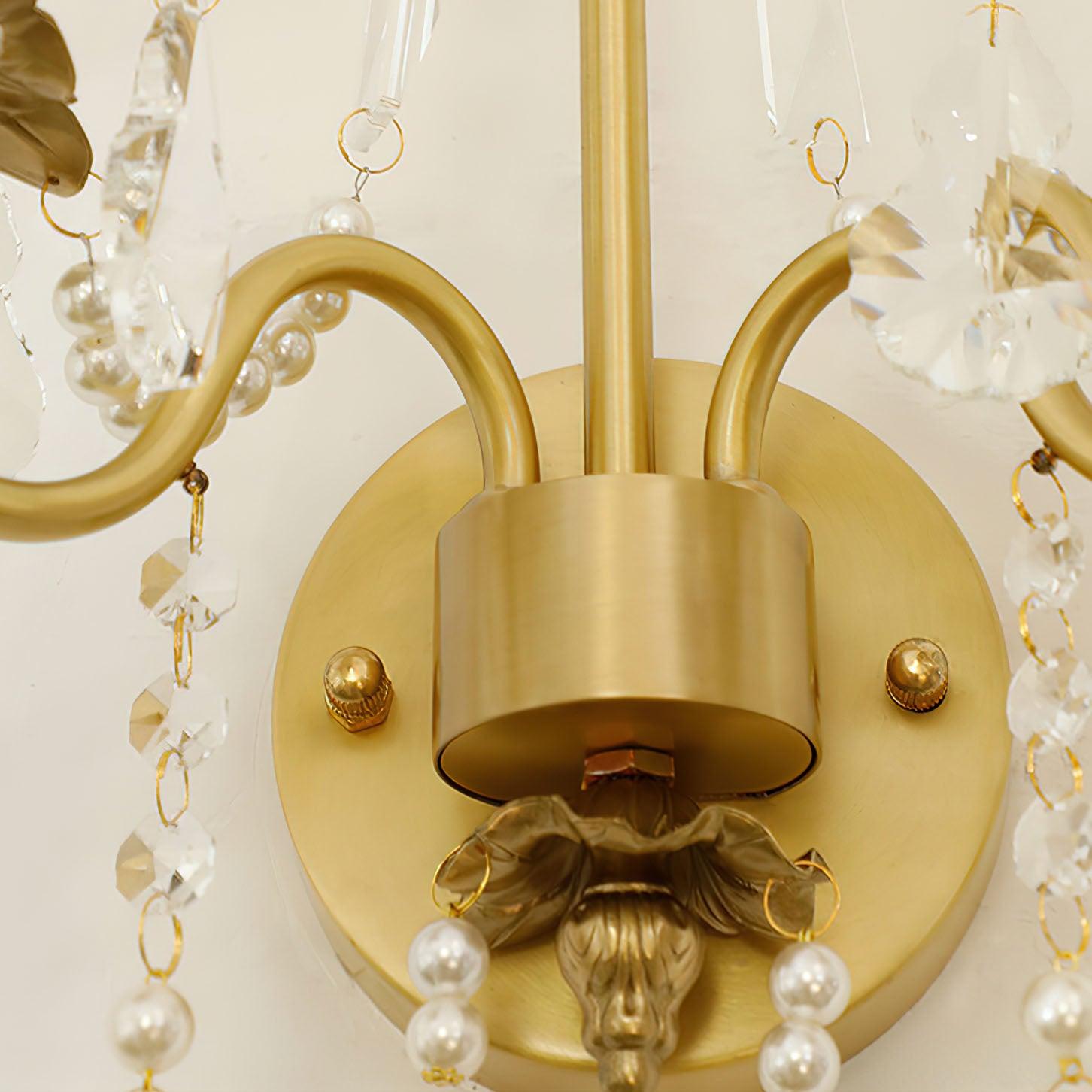 Nydoraris Elegance Pearl Chain Crystal Wall Lamp - Letslighting