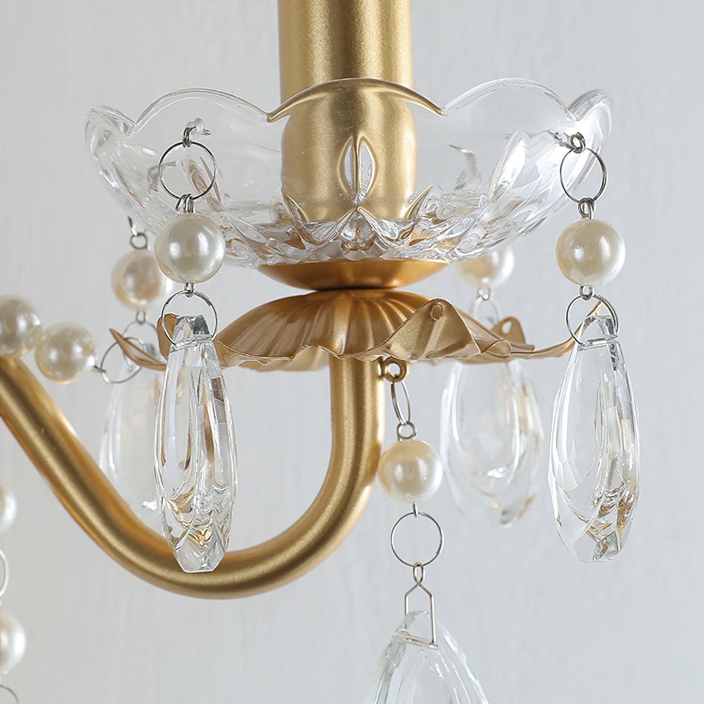 Nydoraris Elegance Pearl Chain Crystal Wall Lamp - Letslighting