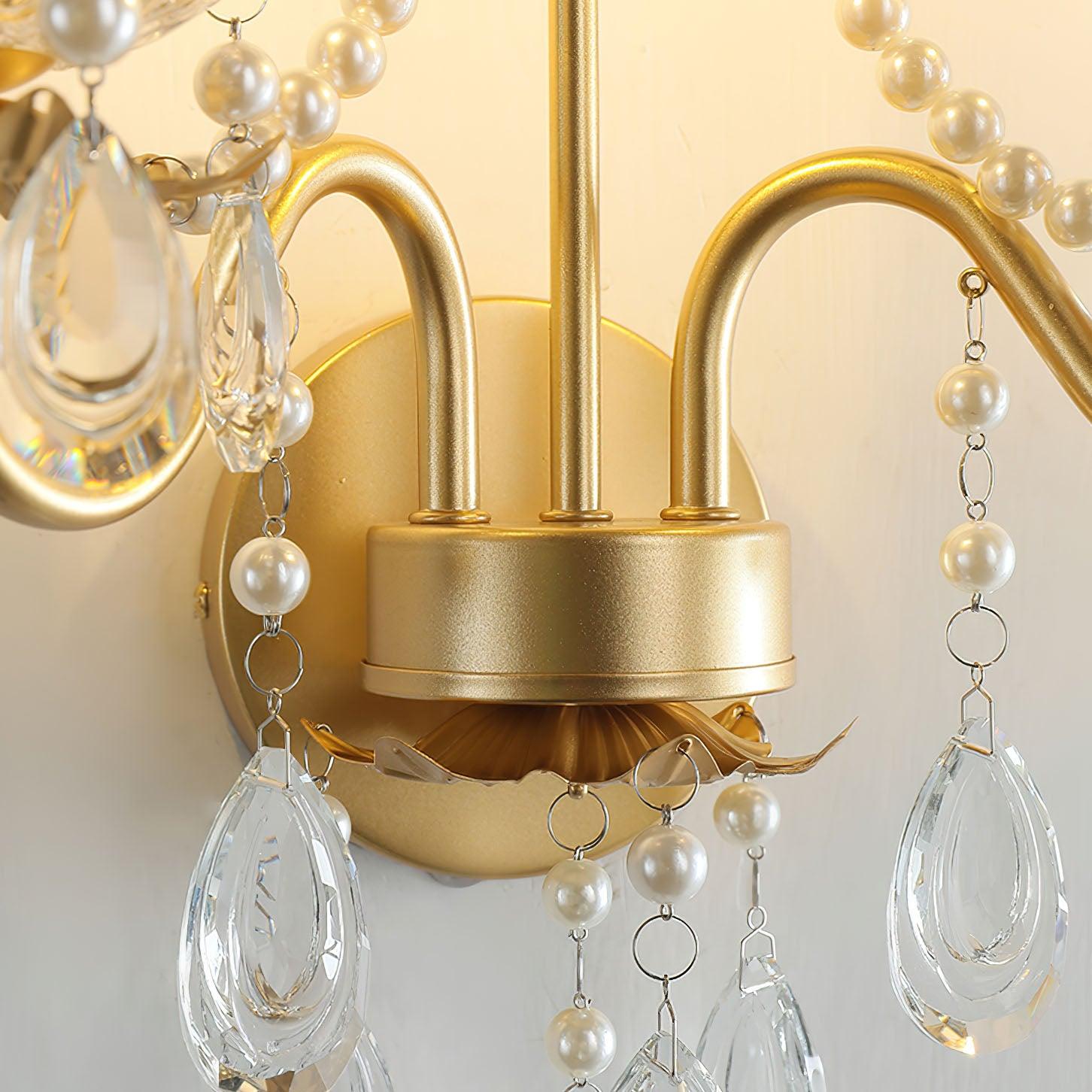 Nydoraris Elegance Pearl Chain Crystal Wall Lamp - Letslighting