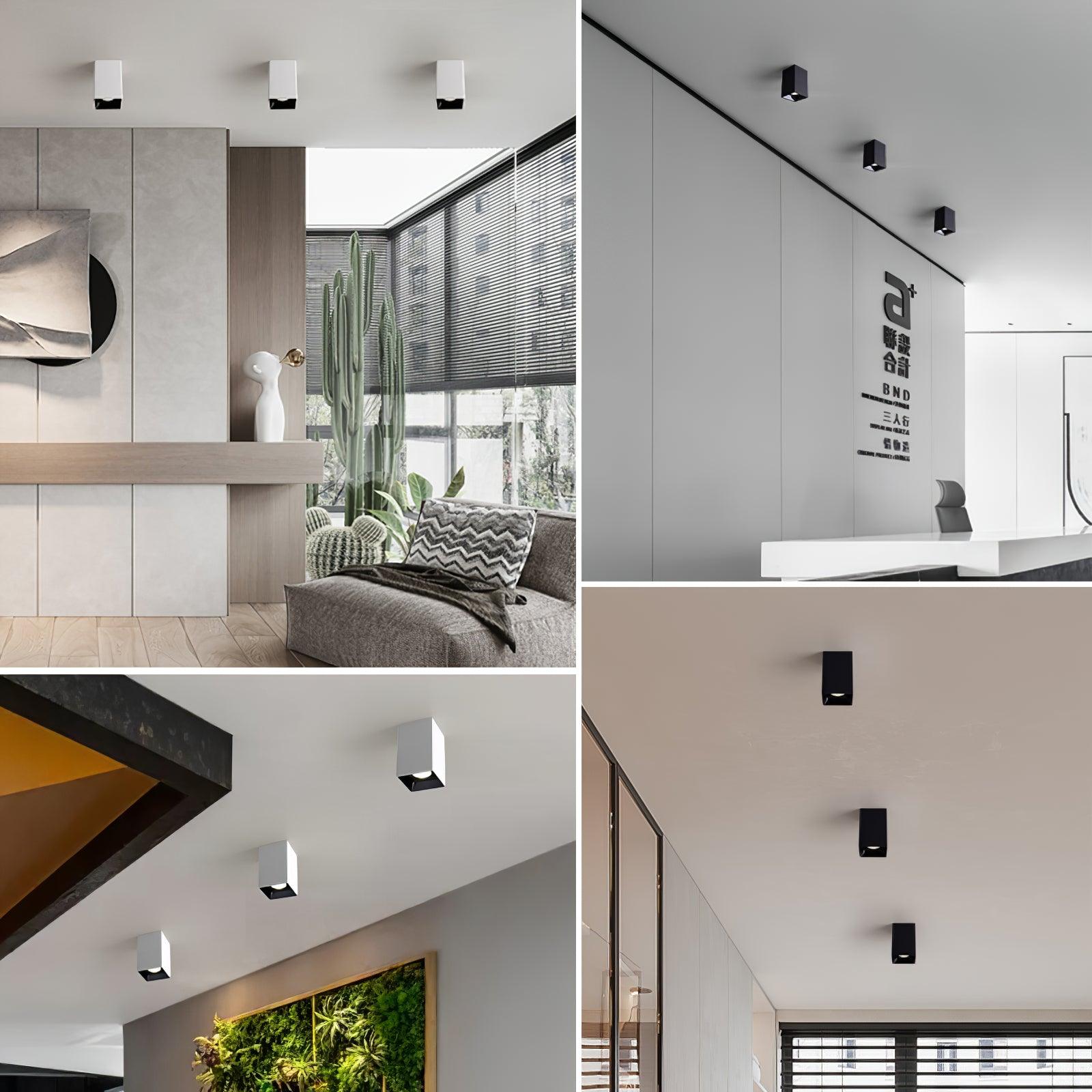 Lustra Ceiling Light Cube Square Black Spotlight - Letslighting