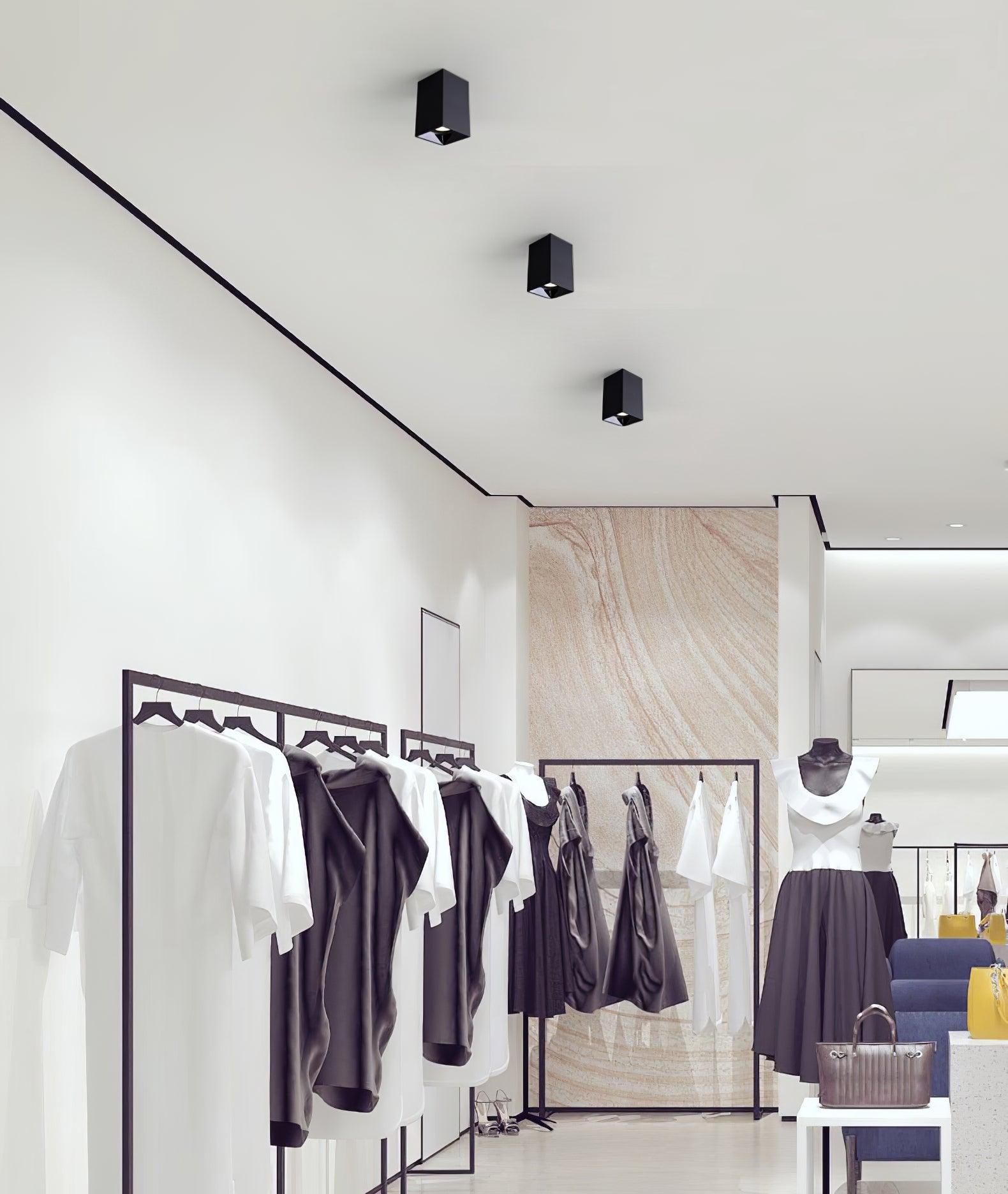 Lustra Ceiling Light Cube Square Black Spotlight - Letslighting