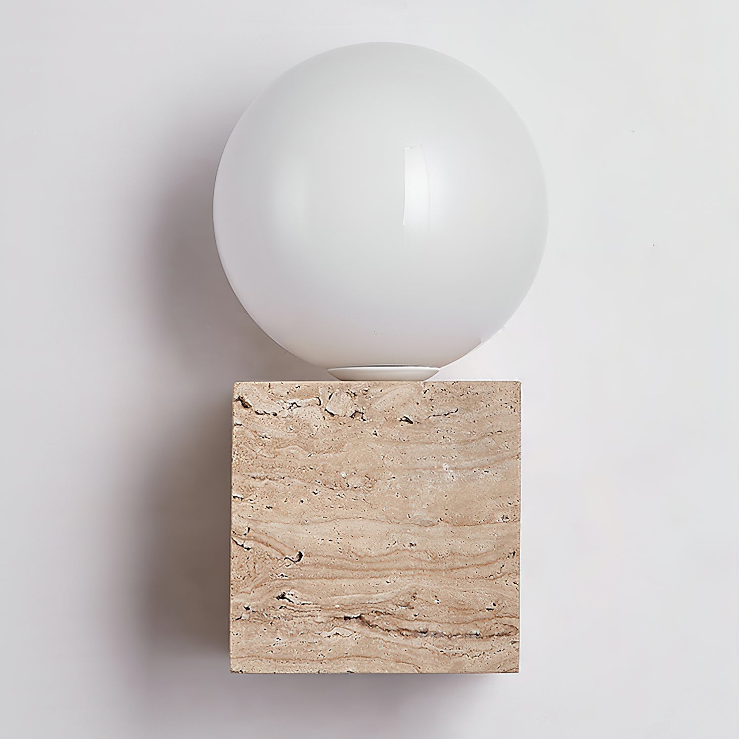 Eurlaean Cube-Base Travertine Wall Light - Letslighting
