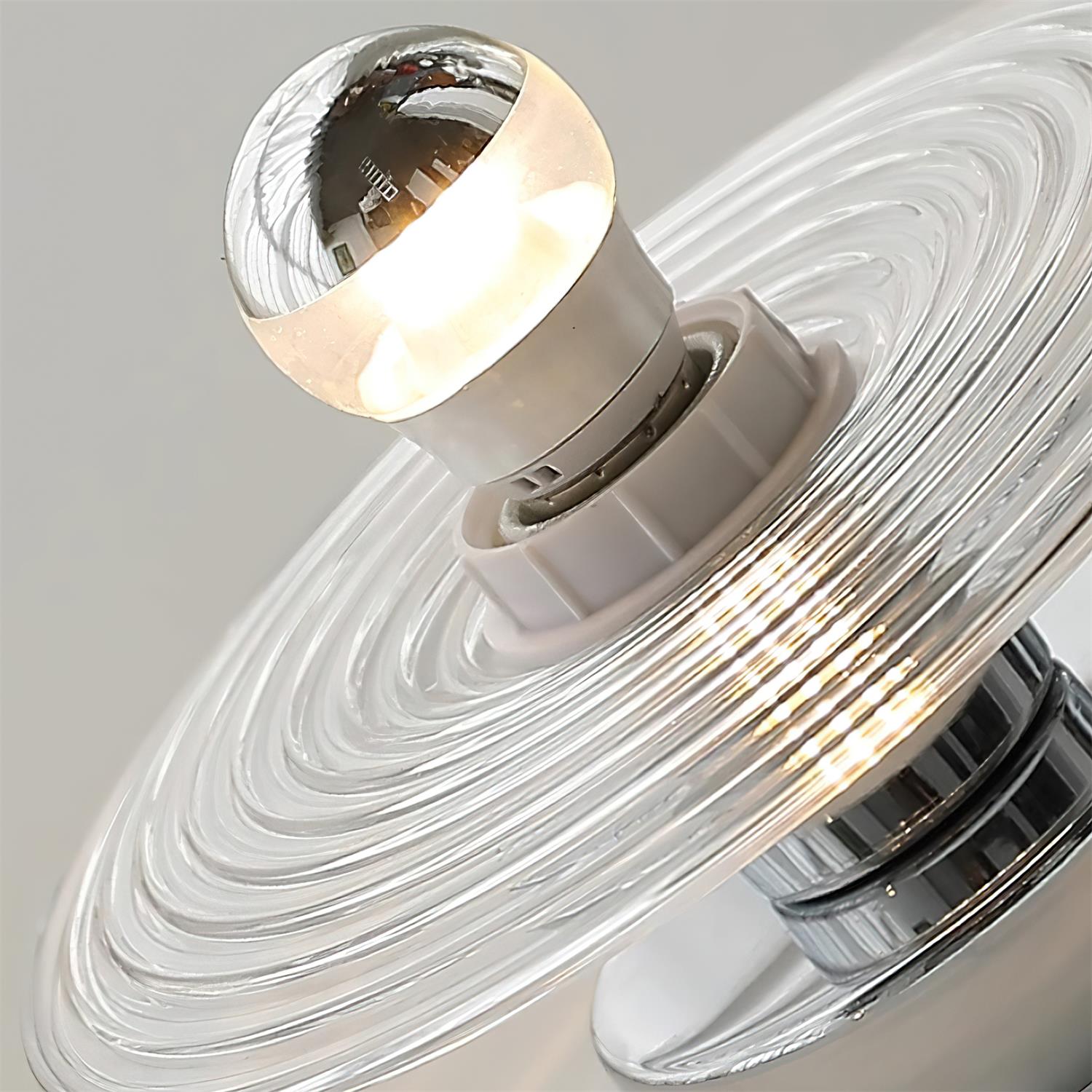 Curios Ceiling Light Ripple Glass Chrome Modern - Letslighting