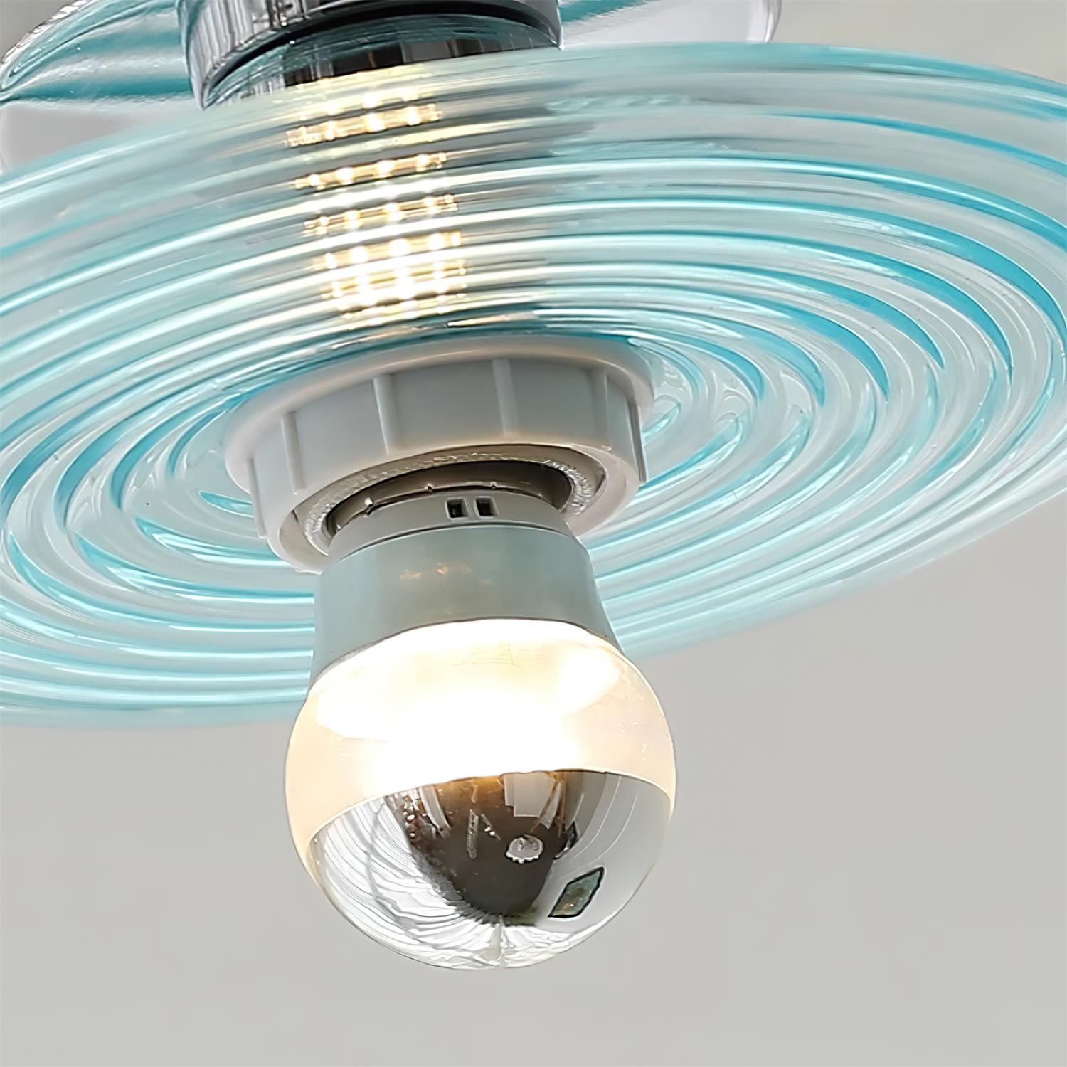 Curios Ceiling Light Spiral Glass Chrome Base - Letslighting