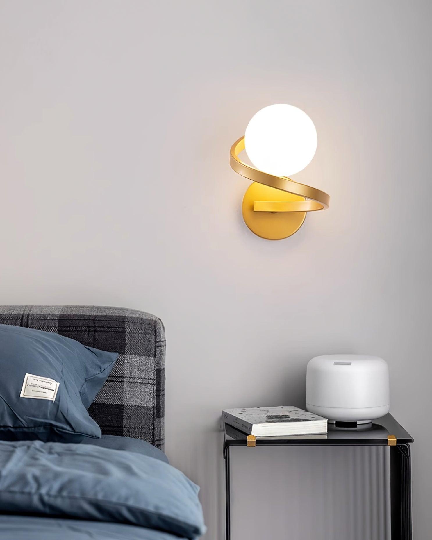 Curved Wall Lamp Brass Spiral - Letslighting